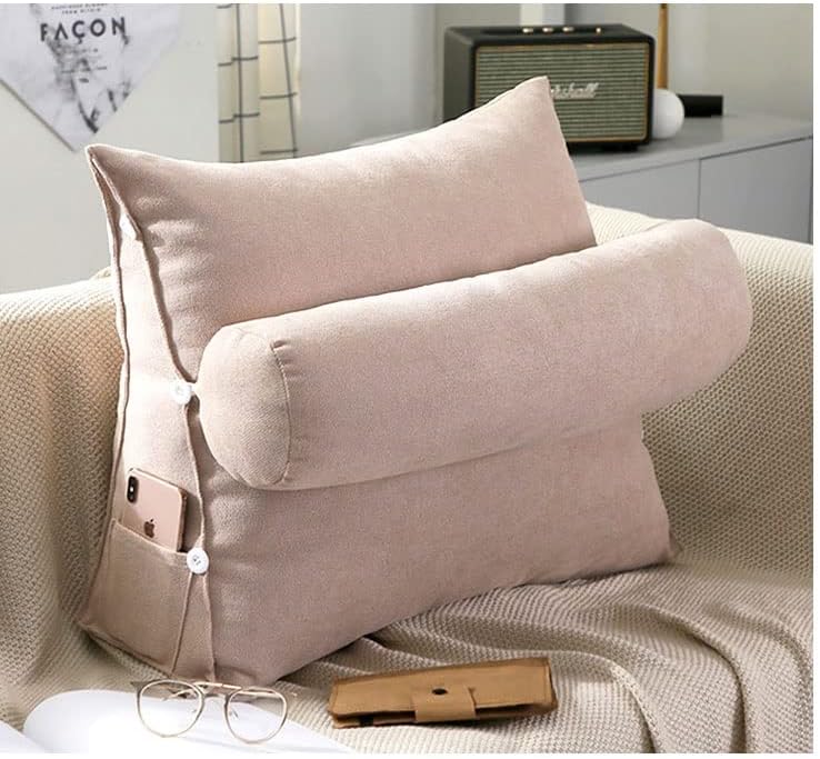 Velvet Reading Pillow Backrest Cushion Round with Filling Cotton Core Wedge Back Lumbar Support