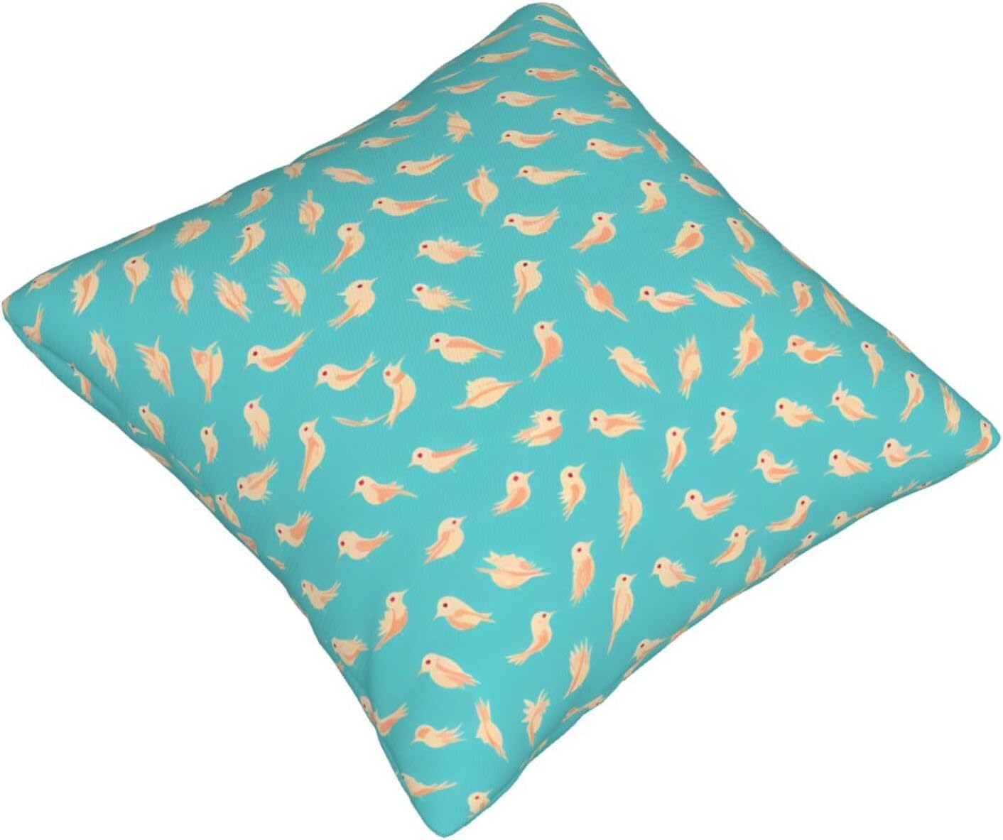 All-Season Square Pillow Covers 18"X18", Birds, Decorative Throw Pillow Covers for Sofa Bed Couch, Hidden Zipper Cushion Cover, Square Lumbar & Accent Pillowcases for Home Decor