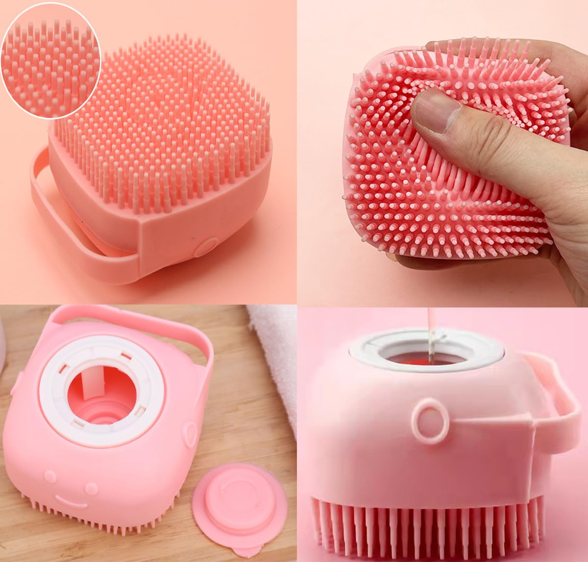 9PCS Small Animal Grooming Kit, Cleaning Brush Removes Loose Hair, Pet Bath Brush,Shampoo Brush, Nail Clipper, Flea Comb For Rabbit, Puppy, Kitten, Guinea Pig (9PCS-Pink)