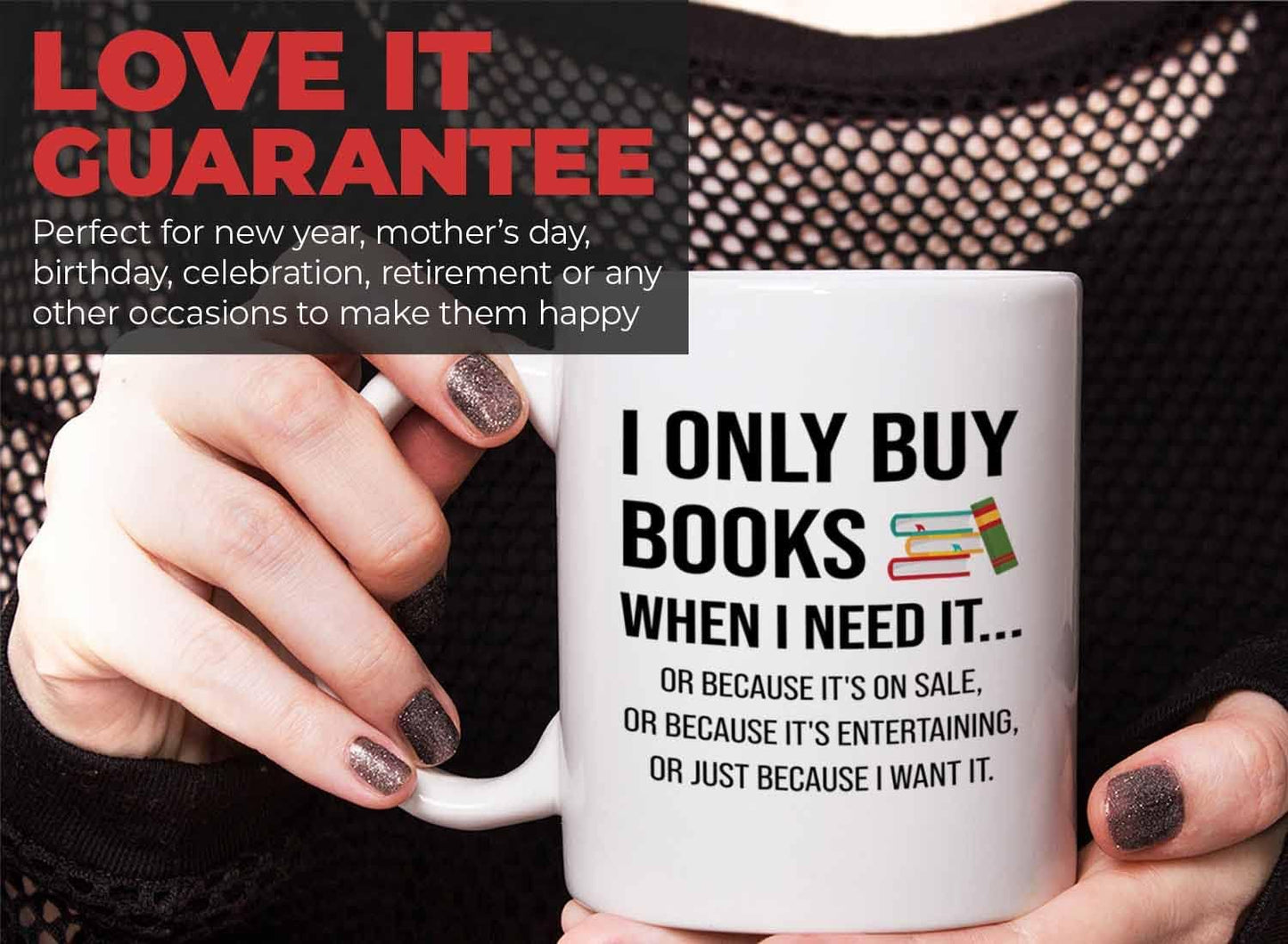 Bubble Hugs Book lovers Coffee Mug 11oz White - Only Buy Books - Author Writer Library Library Editor Introvert Book Lovers Cat Lover Chill Relax Bookworm Reading