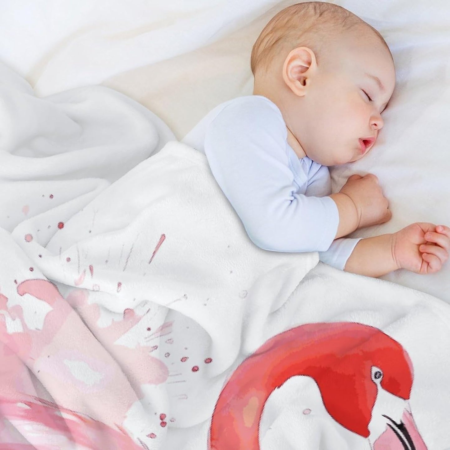 Pink Flamingo Watercolor Blanket Super Soft Lightweight Throw Blanket Cute Cozy Warm Bed Blanket Decorative Fuzzy Blanket All-Season Home Decor Gift for Sofa Couch Living Room 60"*80"（150 * 200cm）