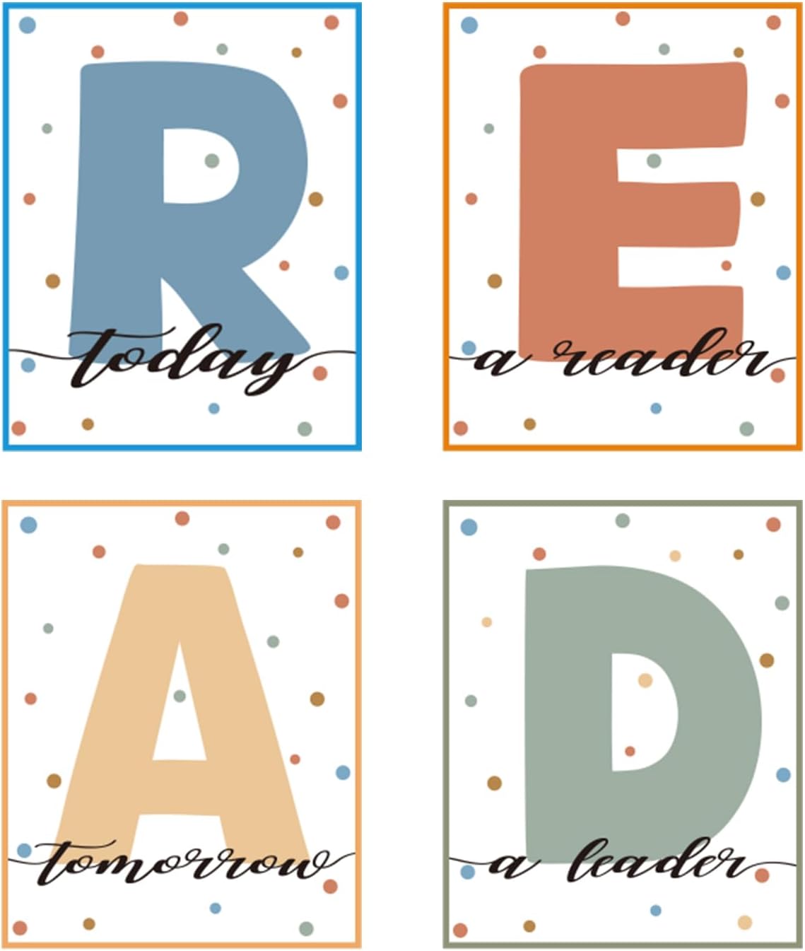 AVXINSOK Boho Reading Posters for Classroom Decorations Read Sign Bulletin Board Set for Pre-School Elementary Middle School Reading Room Library Wall Decor