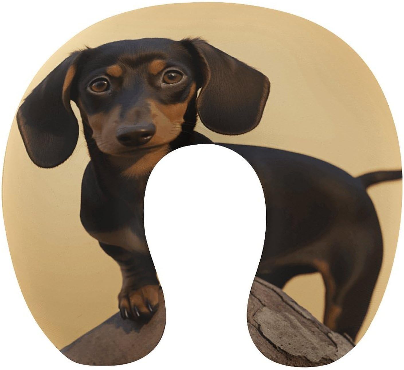 A Cute Dachshund Neck Pillow Memory Foam U Shaped Pillows Portable Pillows for Shoulder Travel Head Support Pillow with Concealed Zipper for Airplane Car Home Office
