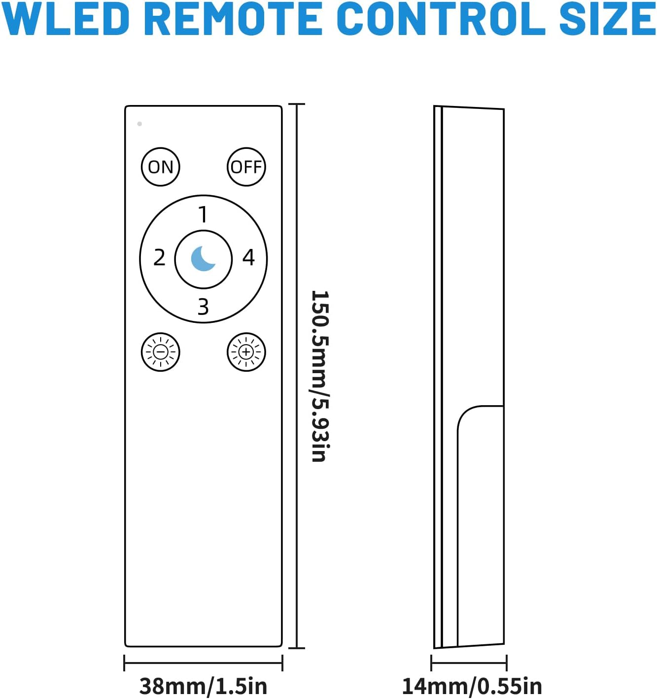 DOM-WLE-RC005 Pro WLED Remote Control with 4 Tactile Scene Buttons RGB IC LED ESP Now APP WiFi Wireless Brightness,50m WiFi Direct Control, Instant Pairing, No App Needed