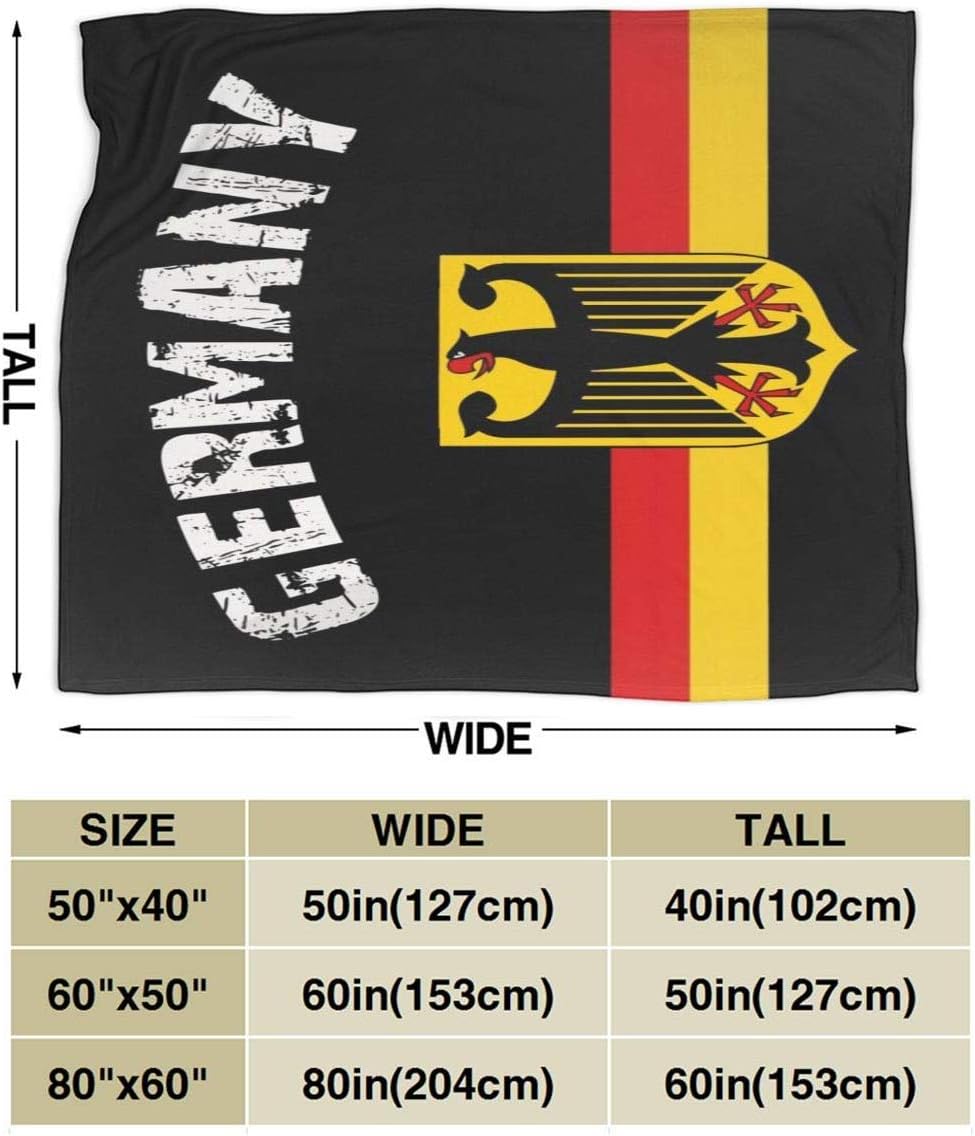 LuckyLou German Flag Eagle Flannel Fleece Throw - Ultra Soft Cozy Warm Microfleece Blanket for Home (3 Sizes)
