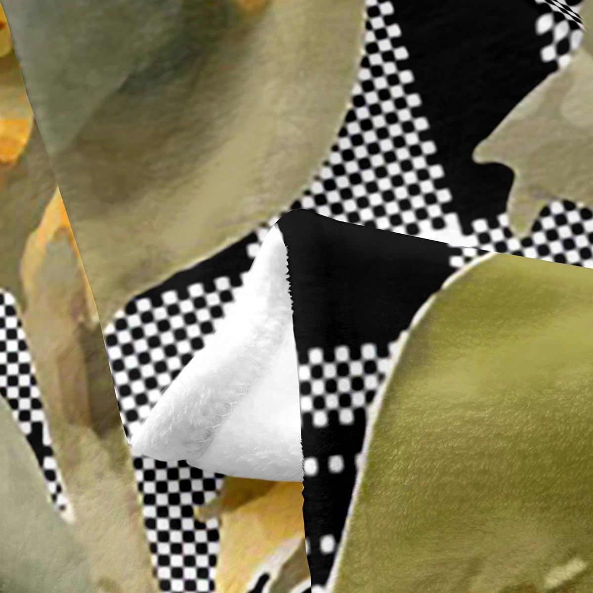 Feelyou Sunflower Flannel Fleece Throw Blanket 40"x50" Happy Fall Y'all Fuzzy Blanket Black and White Grid All Season Bed Blanket for Couch Sofa Butterfly Plush Blanket
