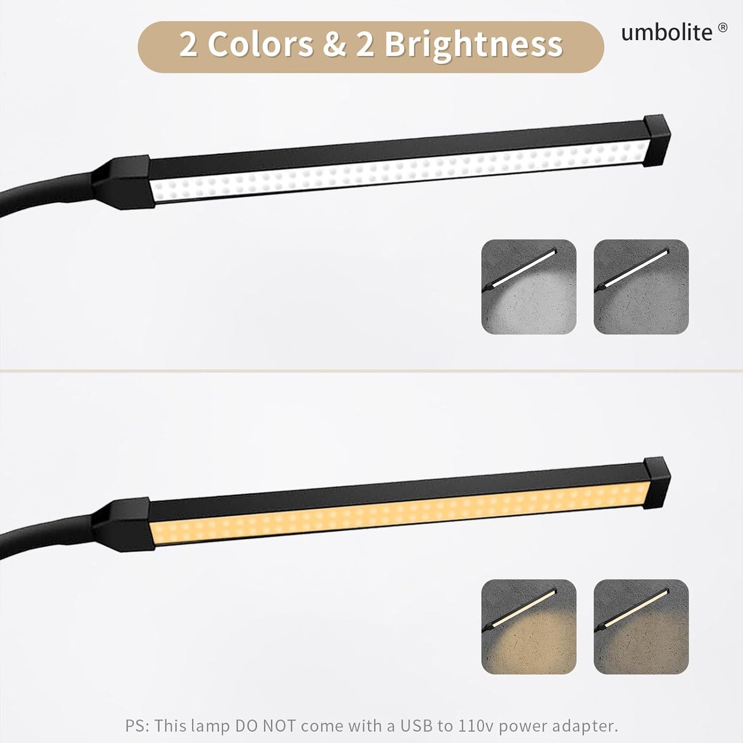 Lash Light, LED Floor Lamp, Reading Floor Lamp, Adjustable Gooseneck, 3 Heights, 10W Dual Brightness, Portable Standing Lamp for Eyelash Extensions, Makeup, Office