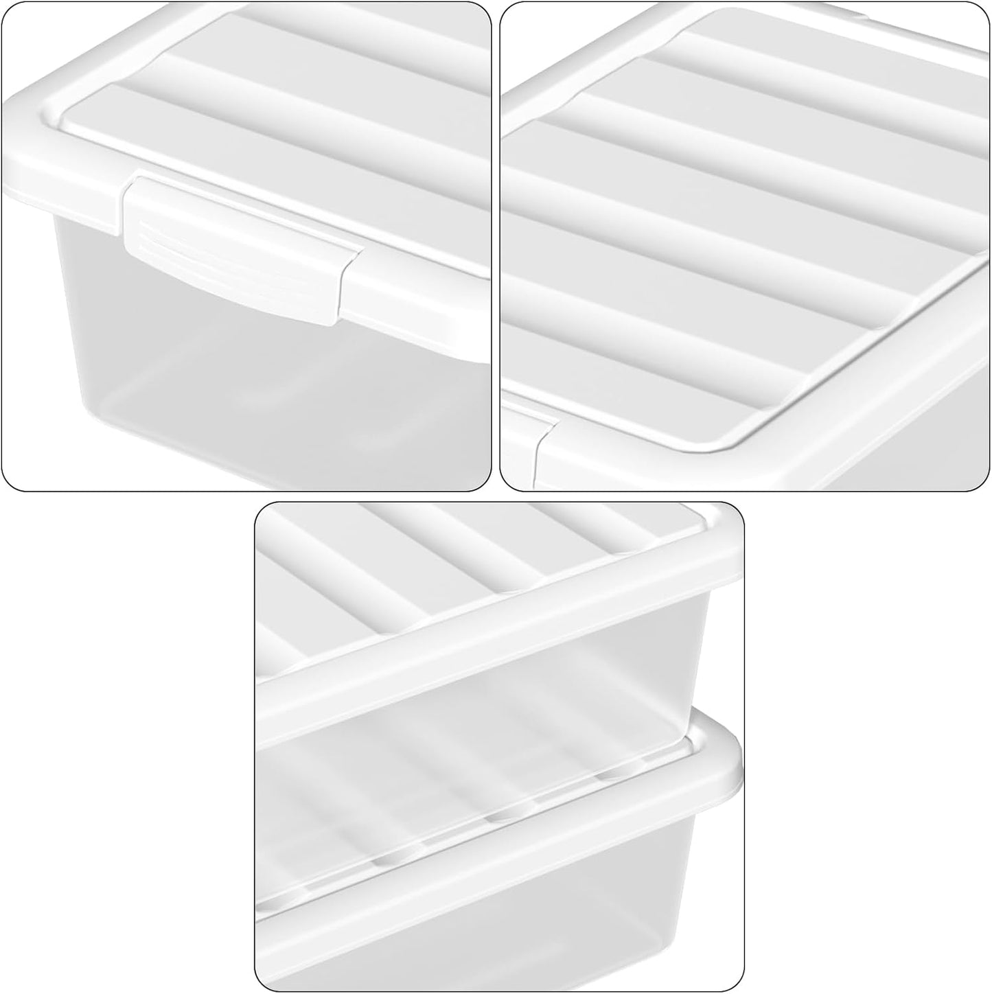 14 Quart Plastic Clear Storage Bin, Stackable Latching Box with Lid, 2 Packs