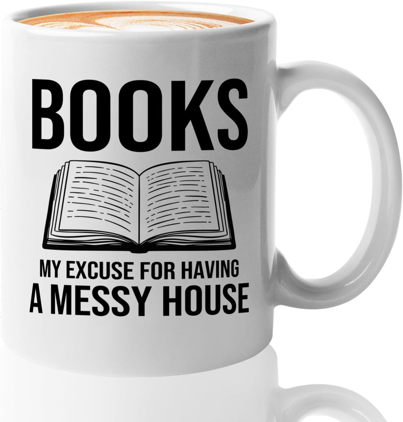 Book Lover Coffee Mug 11oz White -Books My excuse - Bookworm Literature Library Book Lover Reader Booked Editor Intellectual Studious