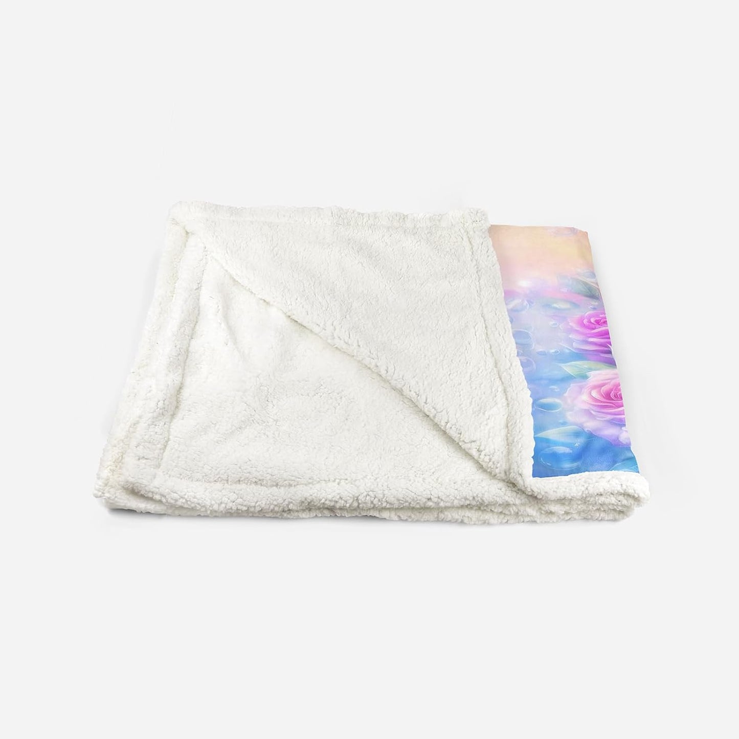 AILONEN Cartoon Rainbow Seahorse Sherpa Fleece Throw Blanket,Ocean Animal Floral Sherpa Blankets for Kid Teen Girls,Colorful Bubble Blanket for Bed Sofa Couch Decor,Soft and Cozy, 59 x 47 Inches