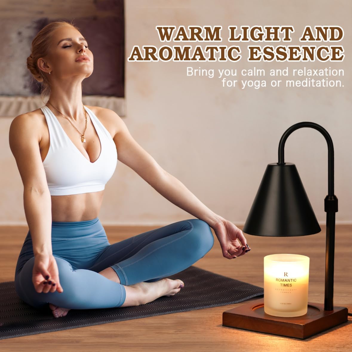Modern Candle Warmer Lamp with Timer, Dimmable Candle Lamp Warmer, Men for Women Birthday Gifts, Black Candle Warmer, Adjustable Candle Light Warmer, Cozy Living Room Bedroom Home Decor