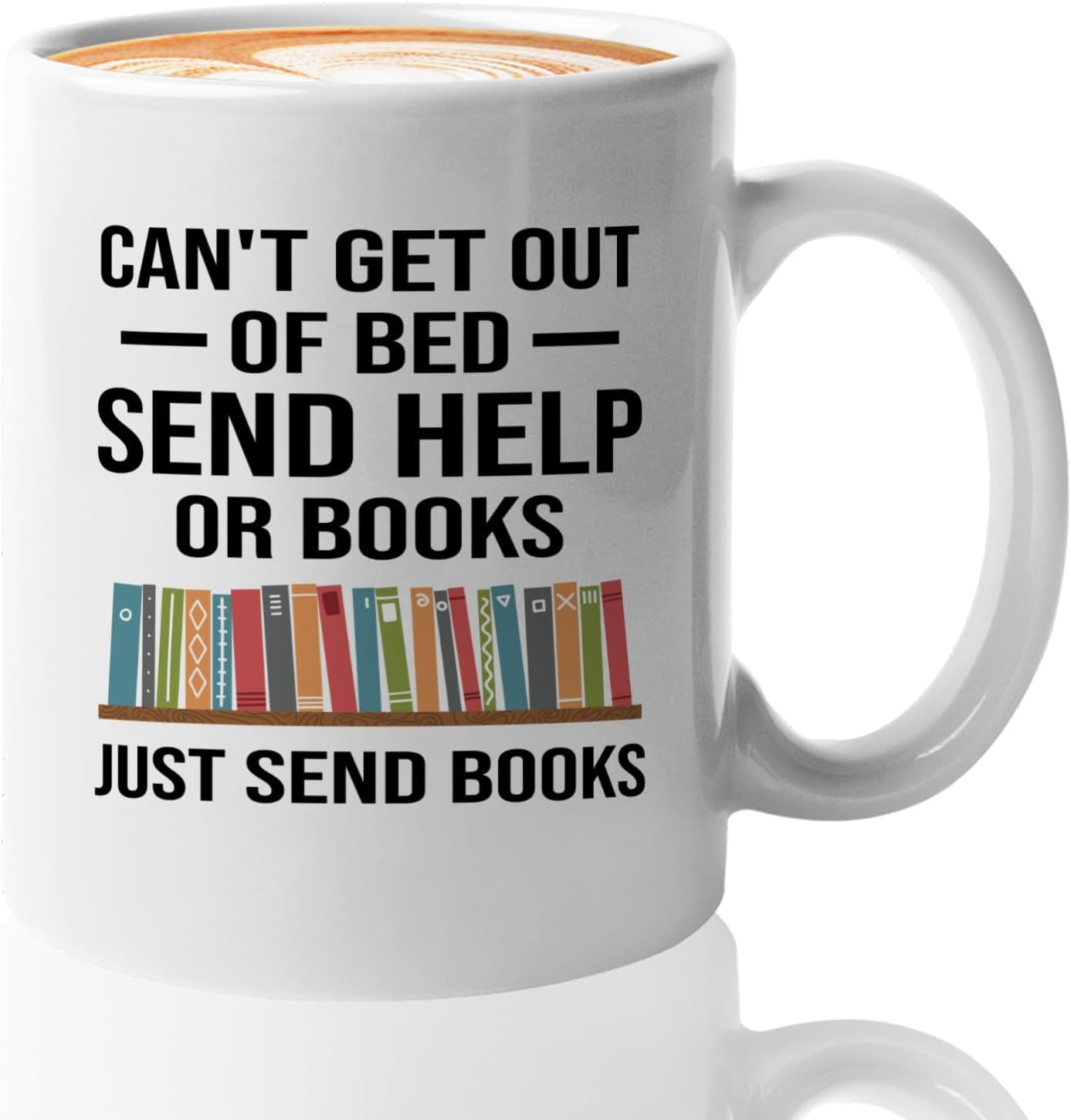 Book Lover Coffee Mug 11oz White -Just Send Books - Writer Editor Bookish Librarian Bibliophile Bookish Grammar Philosophers