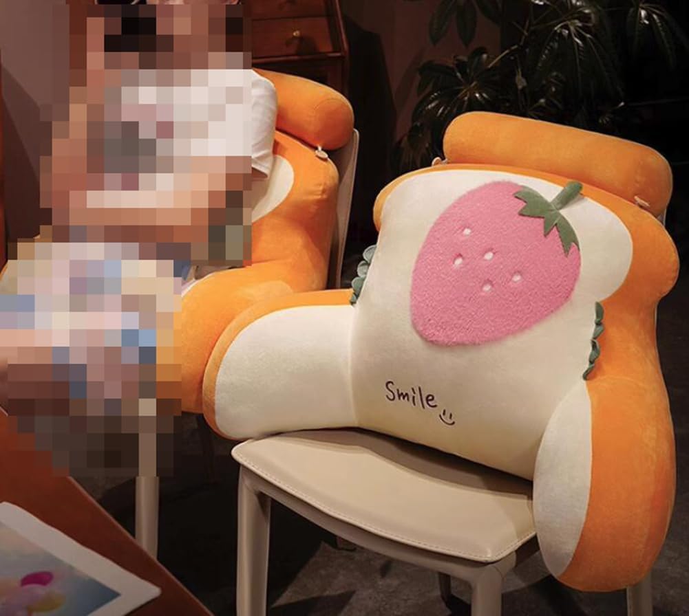 Cartoon Bed Backrest Pillow Office Chair Lumbar Back Cushion Sofa Soft Reading Pillow Plush Rest Neck Support Pillows (Rabbit pattern, 45×65CM/17.7""×25.59""), lww18