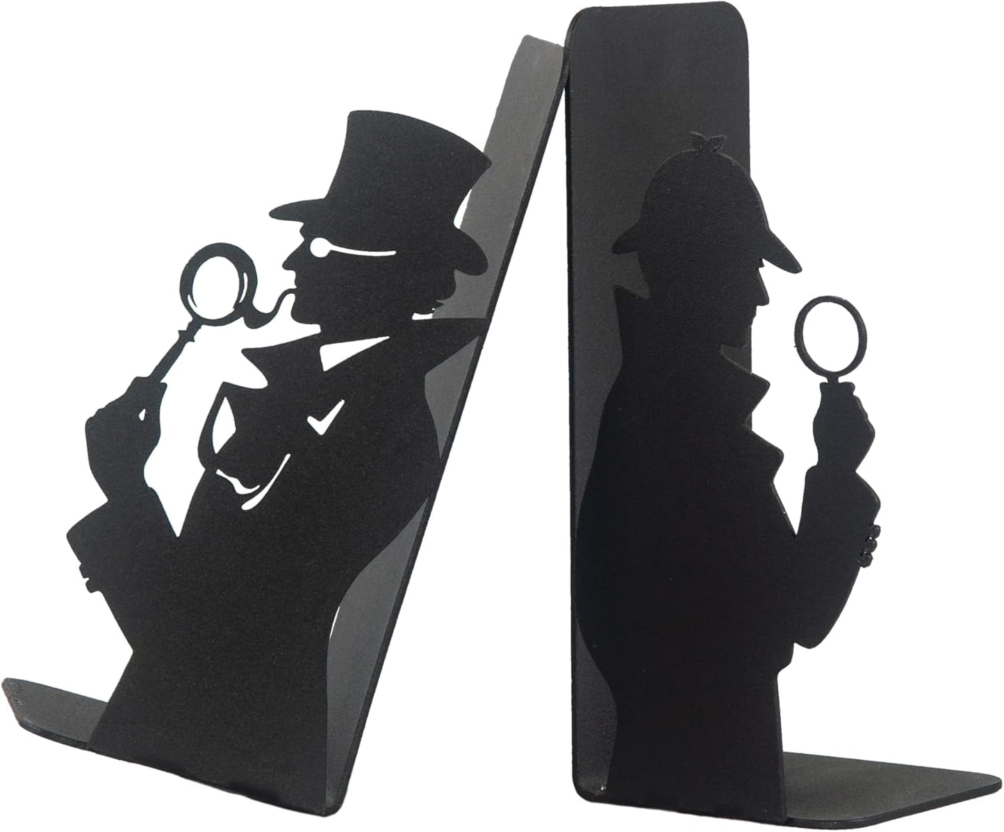 Sherlock Holmes and Arsene Lupin Decorative Metal Bookends, Detective Figure Bookends, Gift for Book Lovers,Best Gifts Kids, Super Heroes Book Stands, Cartoon Book Supports, Book Accessories