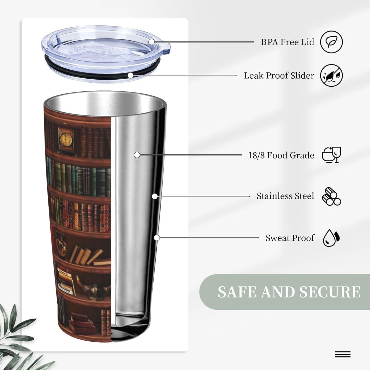 Book Tumbler Book Lovers Gifts, Book Coffee Mug Chapter Book Mug Cup Bookish Present Women Men, Mothers Day Reading Librarian Gifts Book Mugs for Book Lovers, 20oz