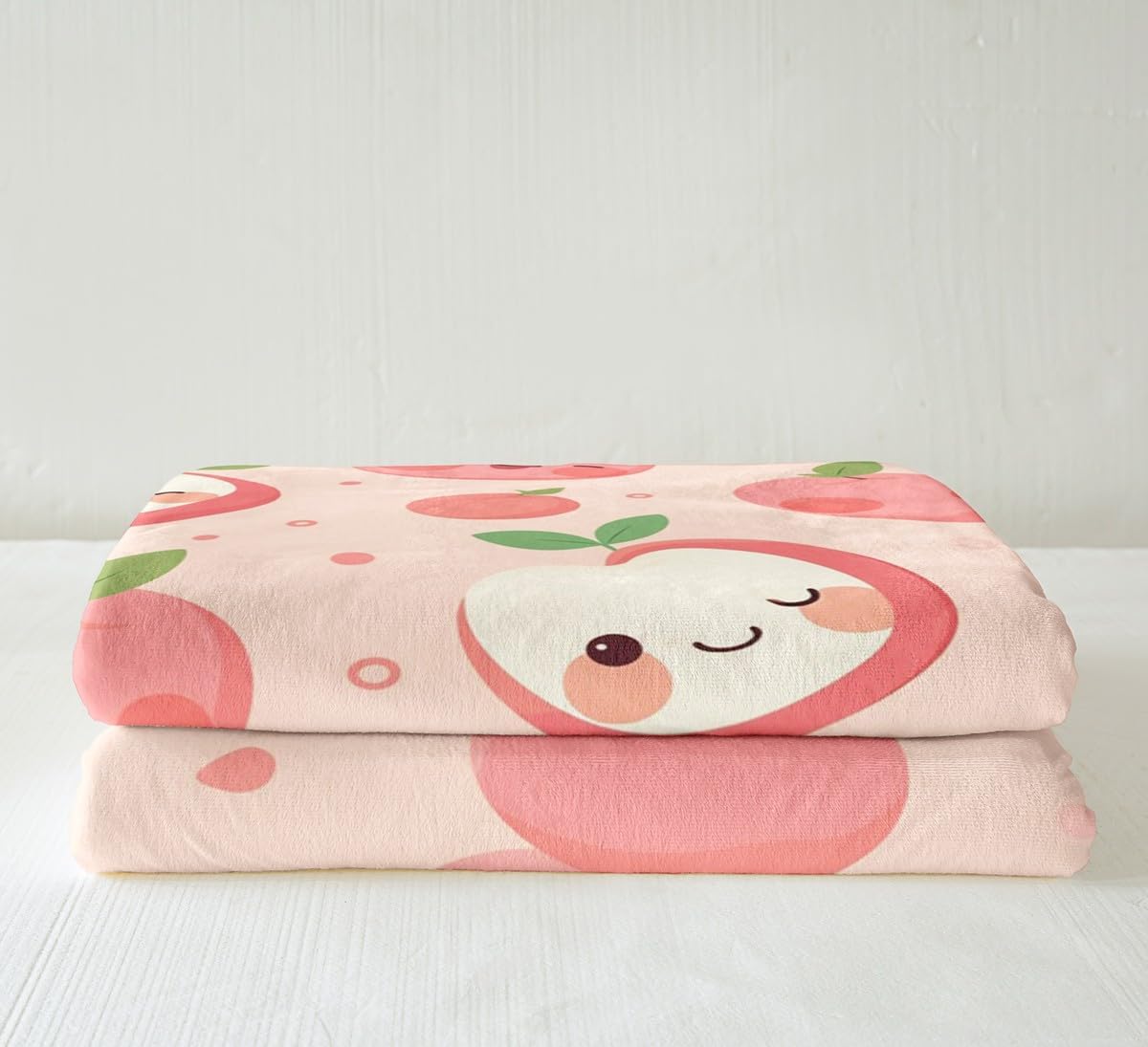 Feelyou Apple Print Fleece Throw Blanket for Kids, Boys, Girls, Teens, Toddlers - Cute Cartoon Pink Plush Sweet Fruit Fuzzy Blanket for Sofa, Bed, Couch, 40x50 Inches