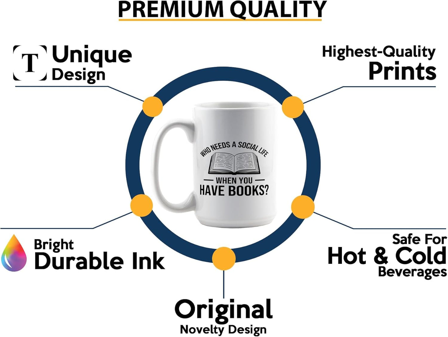 Book Lover Coffee Mug 15oz White -Who needs a - Bookworm Literature Library Book Lover Reader Booked Editor Intellectual Studious