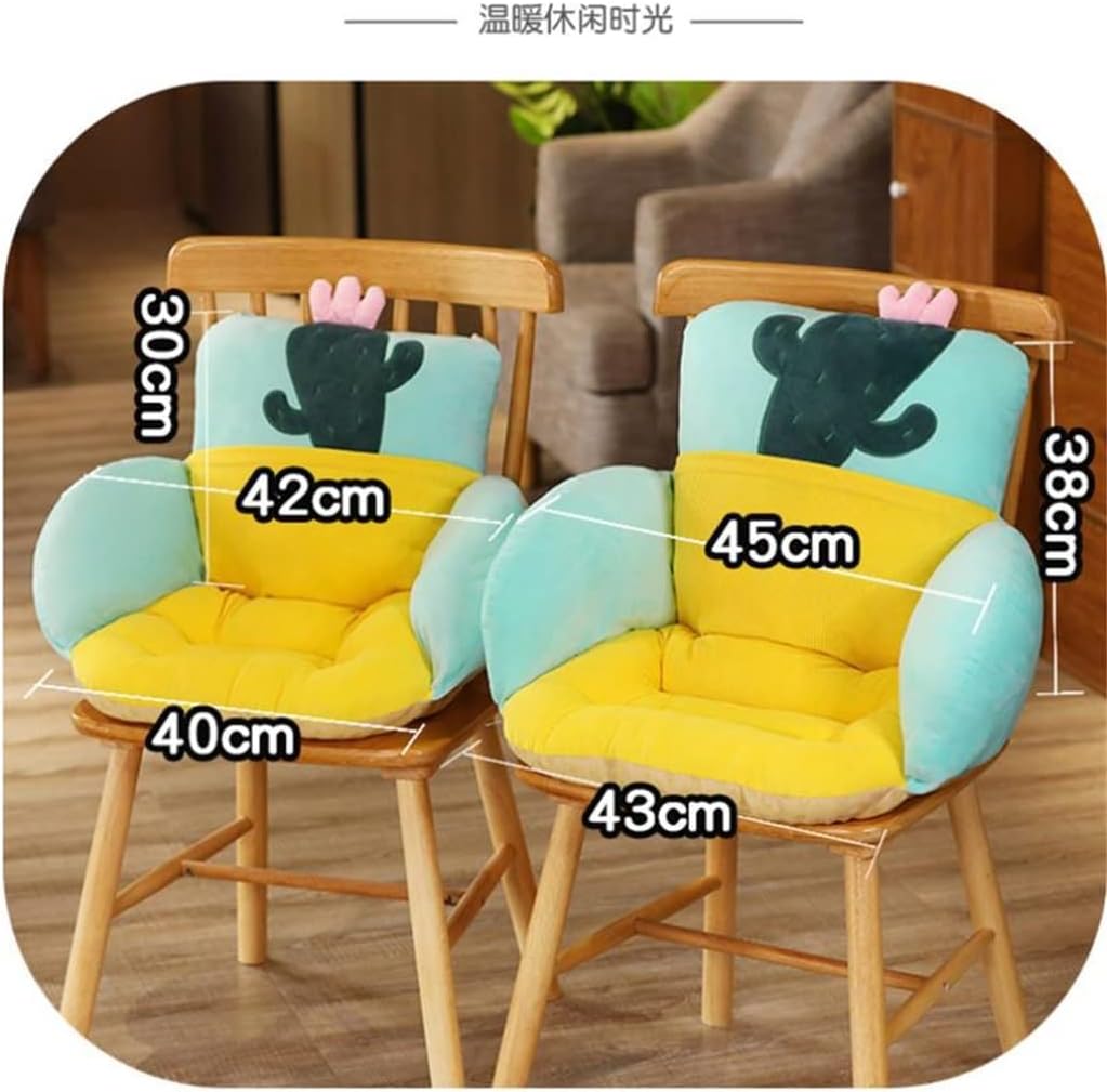 Cartoon Animal Plush Office Chair Cushion Non-Slip Lumbar Support Cushions Soft Comfortable Pillows Student(D,42x40x30cm)