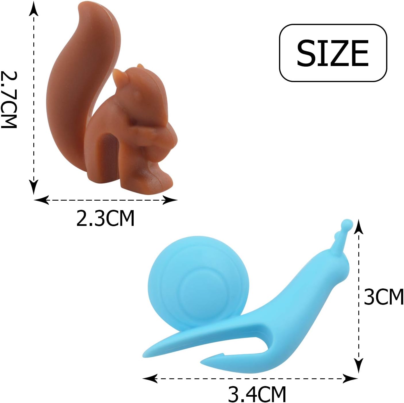 10pcs Silicone Tea Bag Holders Multi-Color Snail and Squirrel Cute Drink Marker Tea Accessories for Party Banquet Gathering