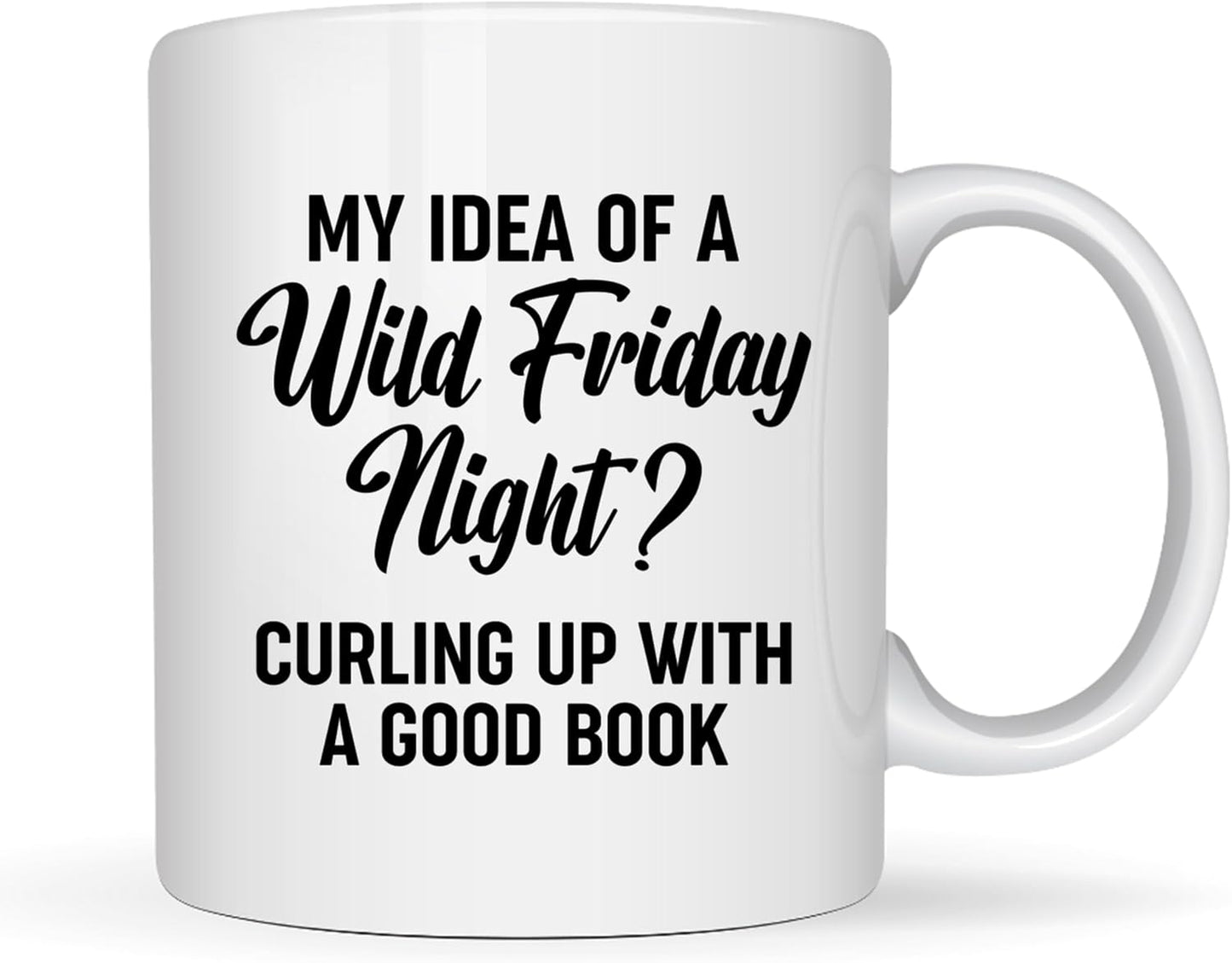 Book Lovers Coffee Mug 11oz White -Friday book - Book Reader Bookworm Addict Bookish Librarian Nerd Gifts Decor for Men Women