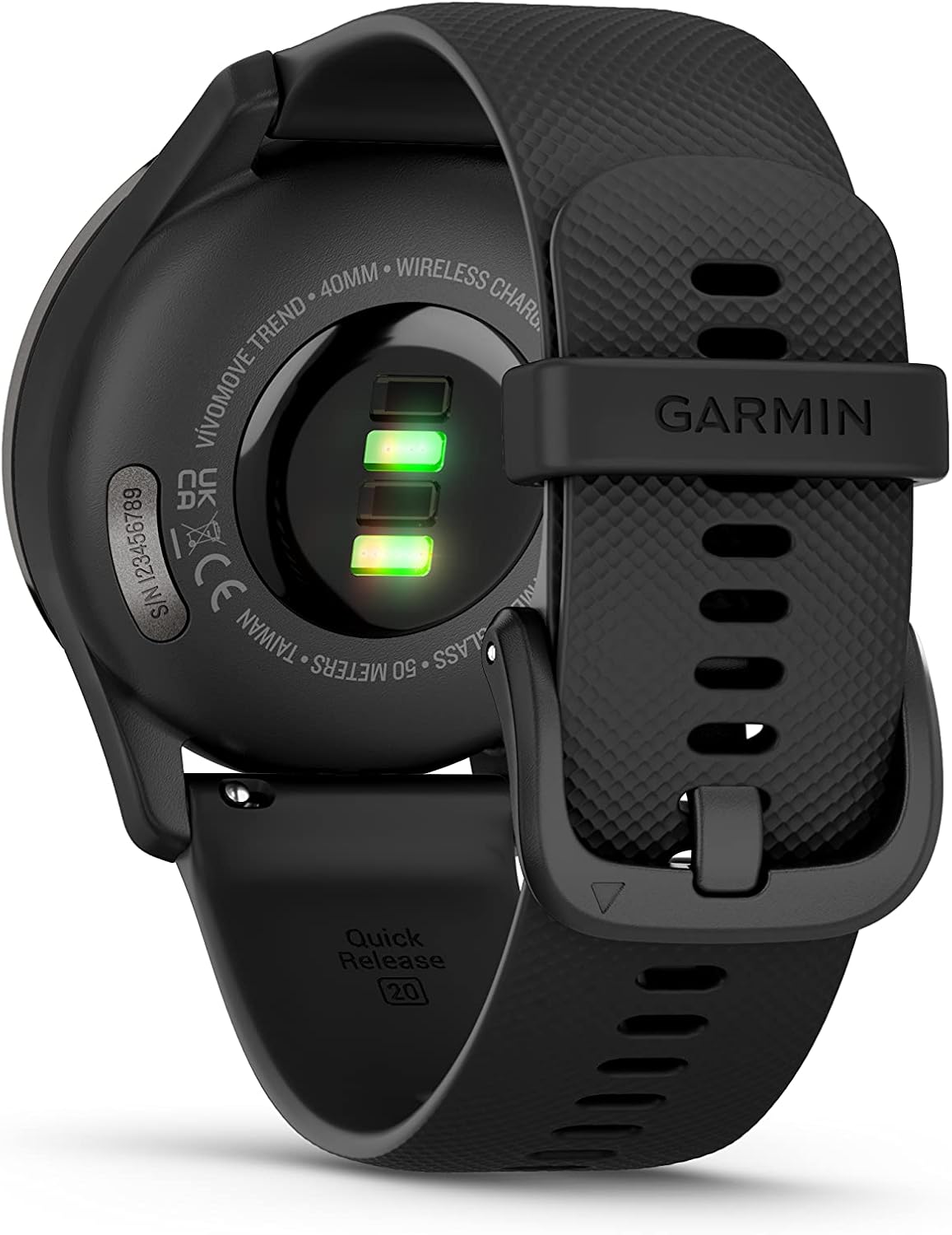 Garmin vívomove Trend, Stylish Hybrid Smartwatch, Long-Lasting Battery Life, Dynamic Watch Hands and Touchscreen Display, Black