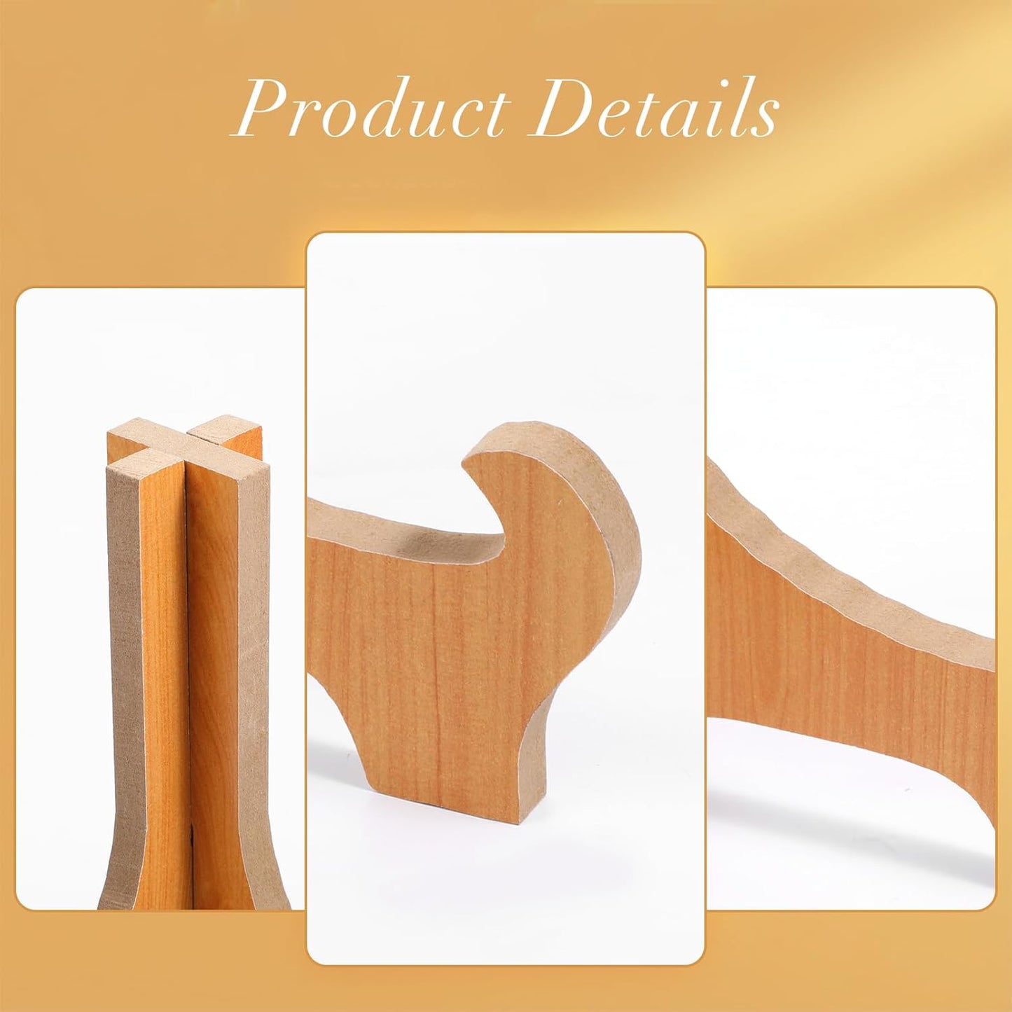 Plate Stand for Display, 6 Inch Wooden Plate Holders for Displaying Folding Picture Frame Holder Tabletop Saucer Rack Bamboo Decorative Table Top Easels for Tables Platter Dish Book Photo and Plaque