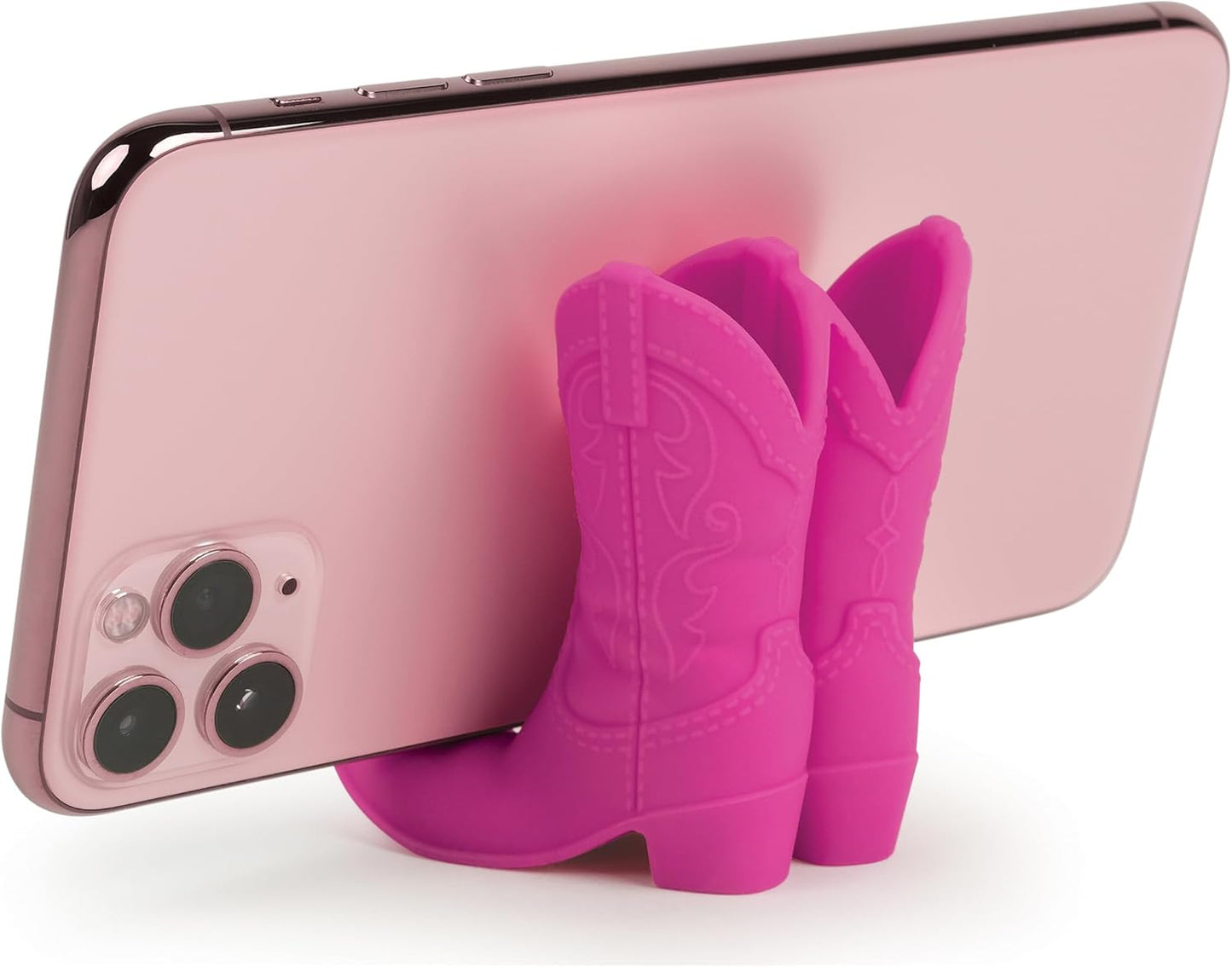 Genuine Fred Giddy UP Phone Stand, Pink, Cowboy Boot Tech Accessory, Fits Most Mobile Smartphones, Grippy Silicone, Fun Cowboy Boot Details