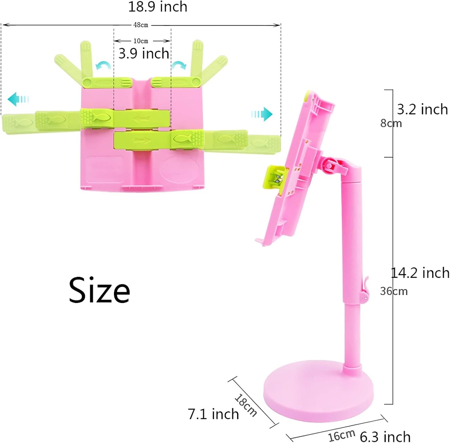 Book Stands and Holders for Reading Book Stand Height Adjustable Upright Book Stand Holder for Reading in Bed Hands Free Desktop Cookbook Tablet Rest Up to 14.2 inch for Kitchen and Office (Blue )