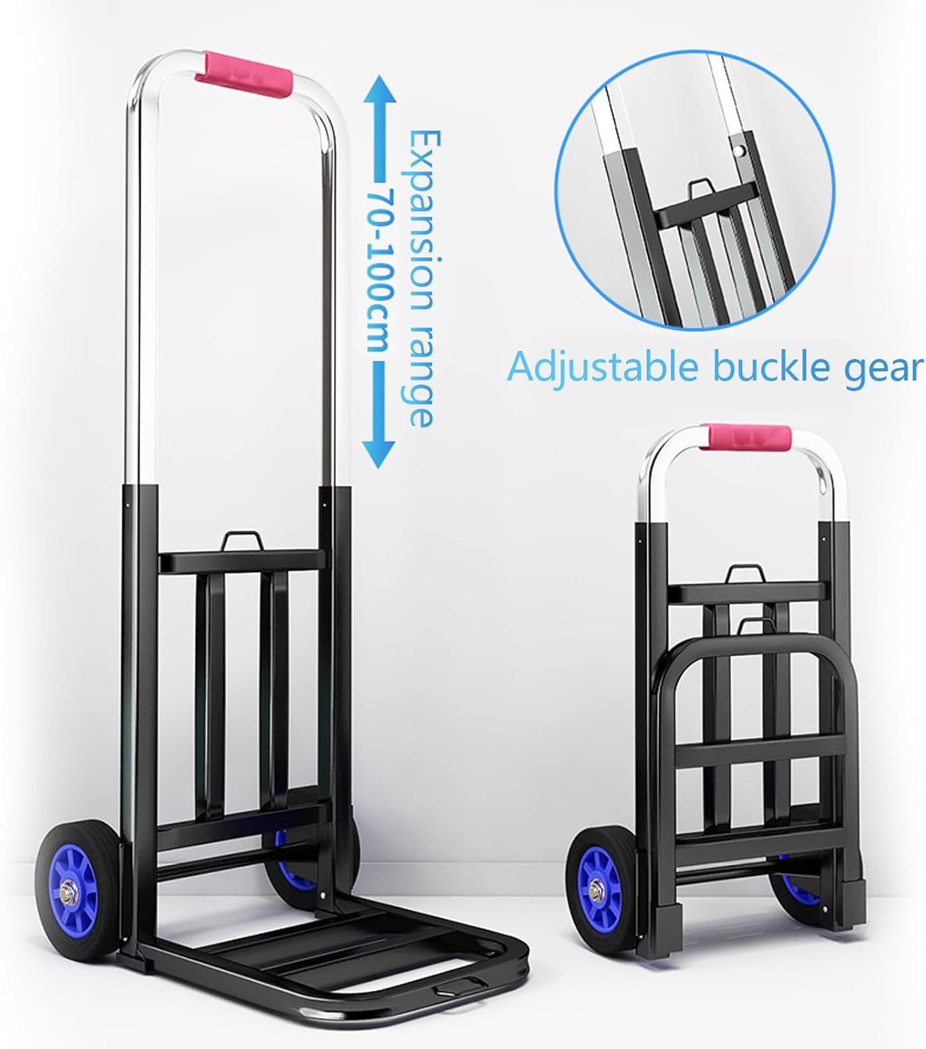 Functional Folding Hand Truck Portable Folding Trolley For Easy Maneuvering Practical Cart For Urbans Shoppers