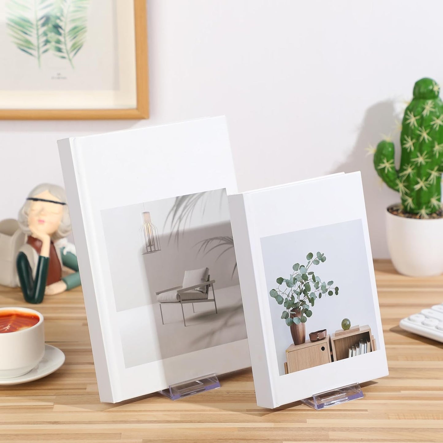 6 Pack Acrylic Book Stand for Display Adjustable Clear Display Holder Easel Collector Stand for Home Office Back to School Comic Album CD Magazine Postcard Artworks (4.2 x 4.3 x 2.35 Inch)