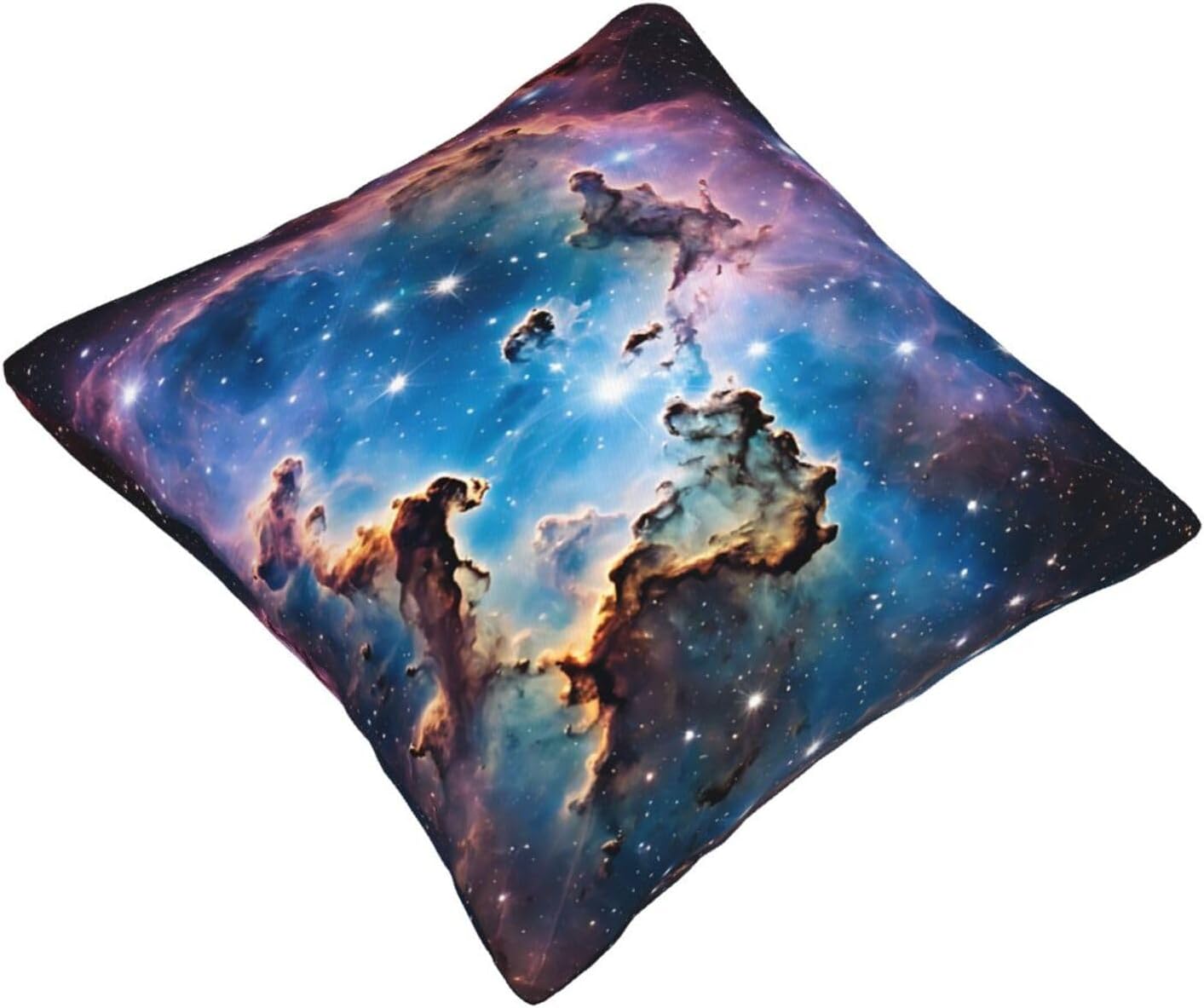 All-Season Square Pillow Covers 18"X18", Colorful Galaxy, Decorative Throw Pillow Covers for Sofa Bed Couch, Hidden Zipper Cushion Cover, Square Lumbar & Accent Pillowcases for Home Decor
