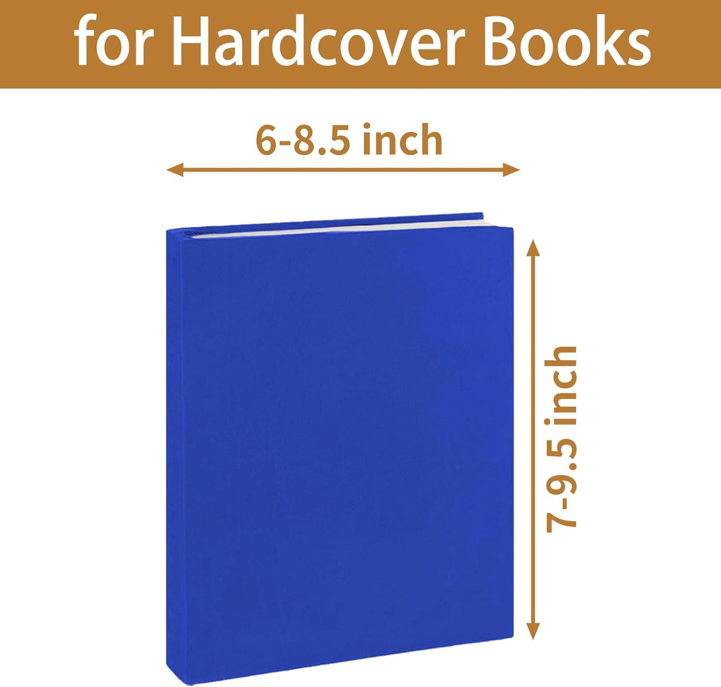 KICNIC Blue Book Covers 3 Pack, 6"x9" Stretchable Book Sox Suitable for Most Hardcover Books, Up to 8.5”X9.5”, Washable and Reusable Protective Cover for Textbooks
