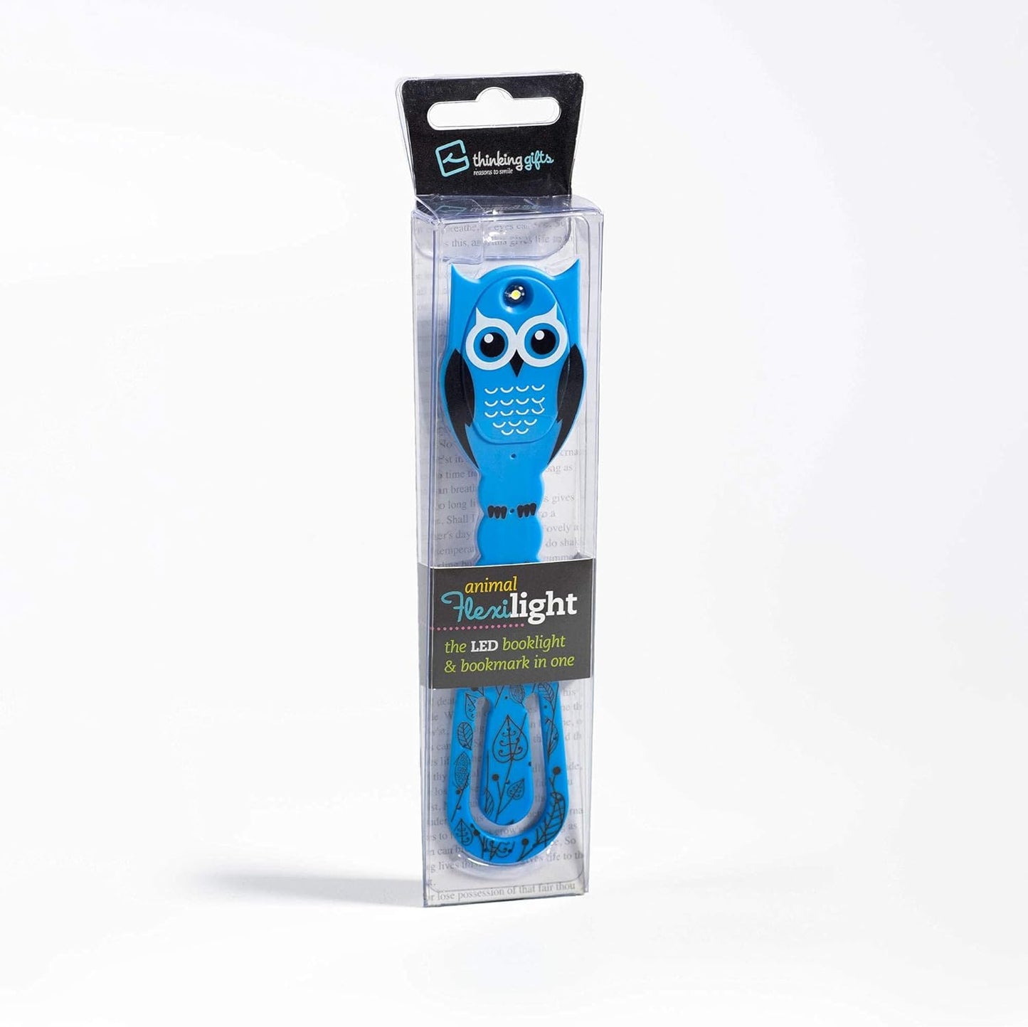 Gifts for Readers & Writers Book Light for Kids, Clip On Reading Light for Bed, 2in1 Flexilight Pals & Bookmark, Small & Lightweight with a Soft Glow, 2 Batteries Included, Owl