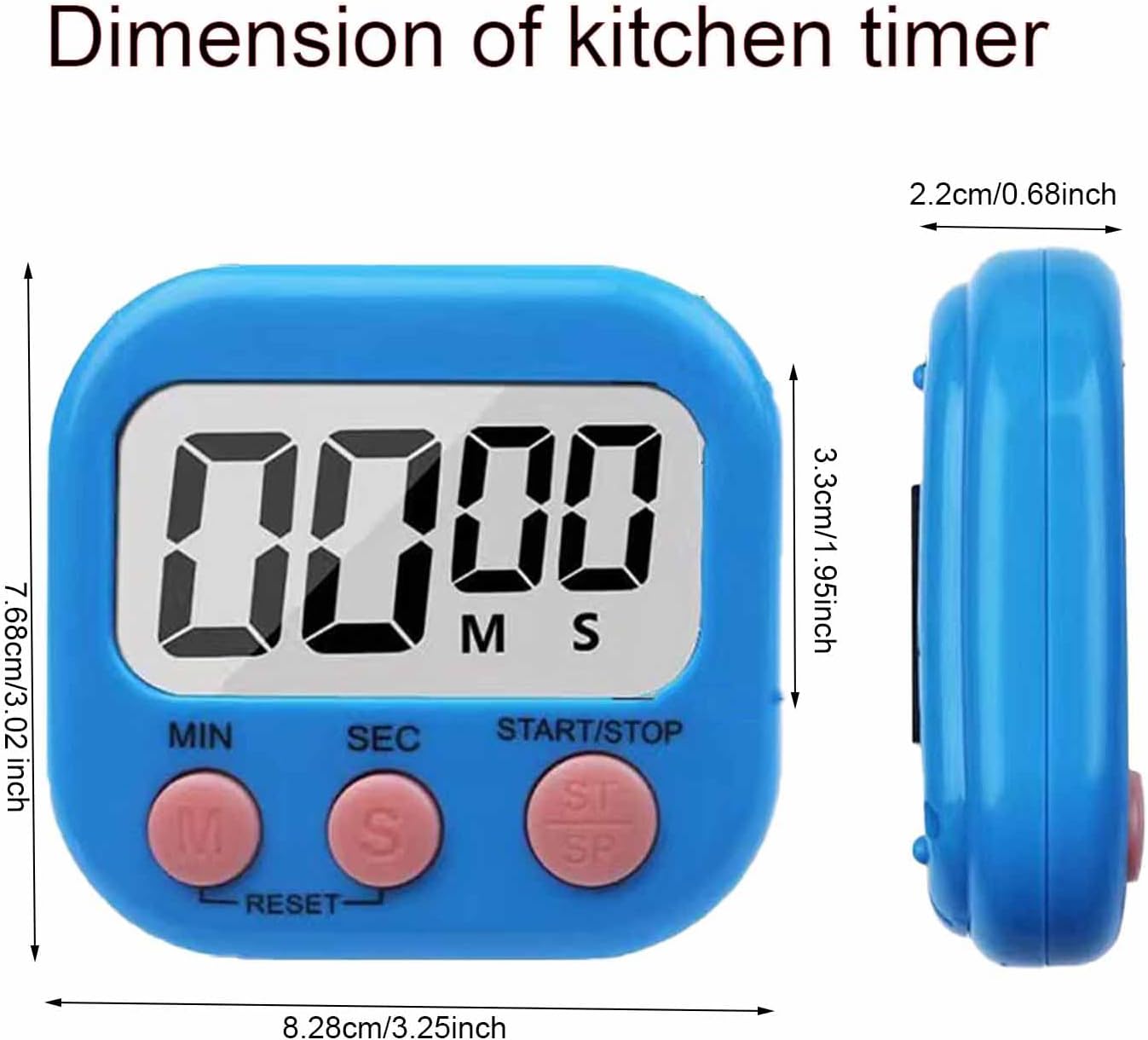 6 Pack Large Screen Digital Kitchen Timer, Magnetic Timer, Big Digits Loud Alarm, Count Up/Down, ON/Off Switch, Teachers, Classroom, Cooking, Baking