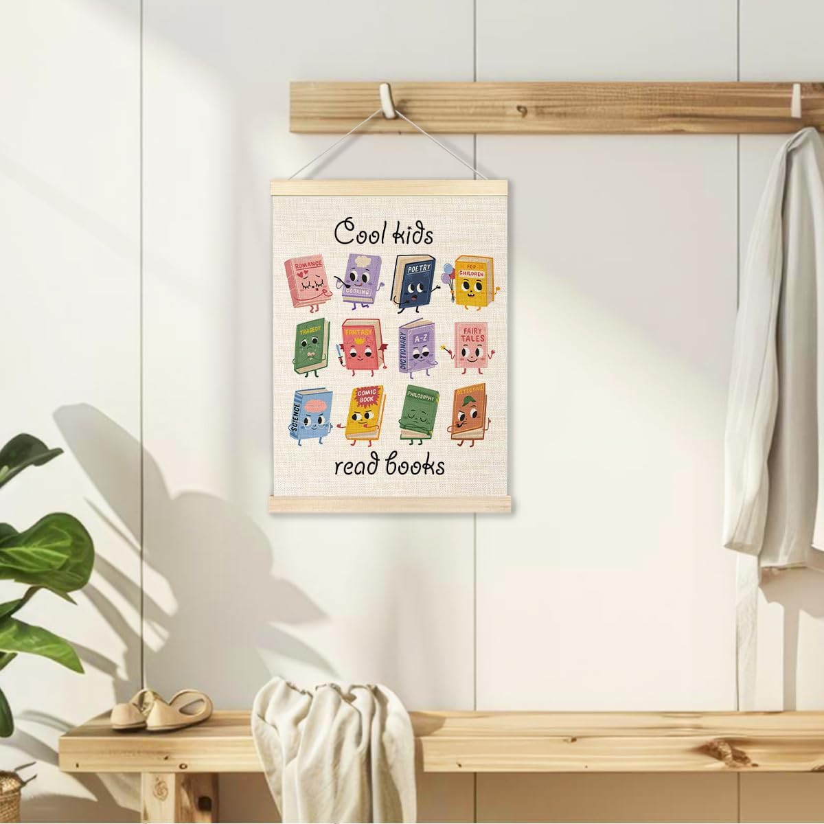 Ecezatik Cool Kids Read Books Poster Hanger Frame, Classroom Wall Decor, Reading Corner Decor for Classroom, Reading Nook Decor, Kids Wall Decor, Reading Posters for Classroom, 12x16 Inches