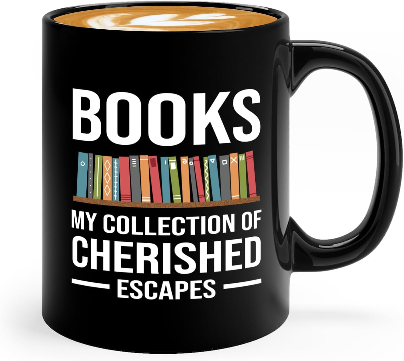 Book Lover Coffee Mug 11oz Black -Cherished Escapes - Writer Editor Bookish Librarian Bibliophile Bookish Grammar Philosophers