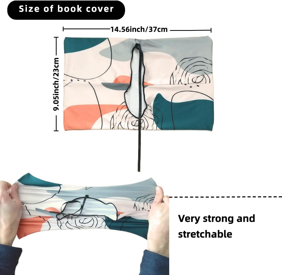 Stretchable Fabric Book Cover for Hardcover, 6 Pack Nylon Book Cloth - Washable Jumbo Book Sleeve, Protector for Hardcover and School Kids Boys Girls Textbooks 9.5" x 11"