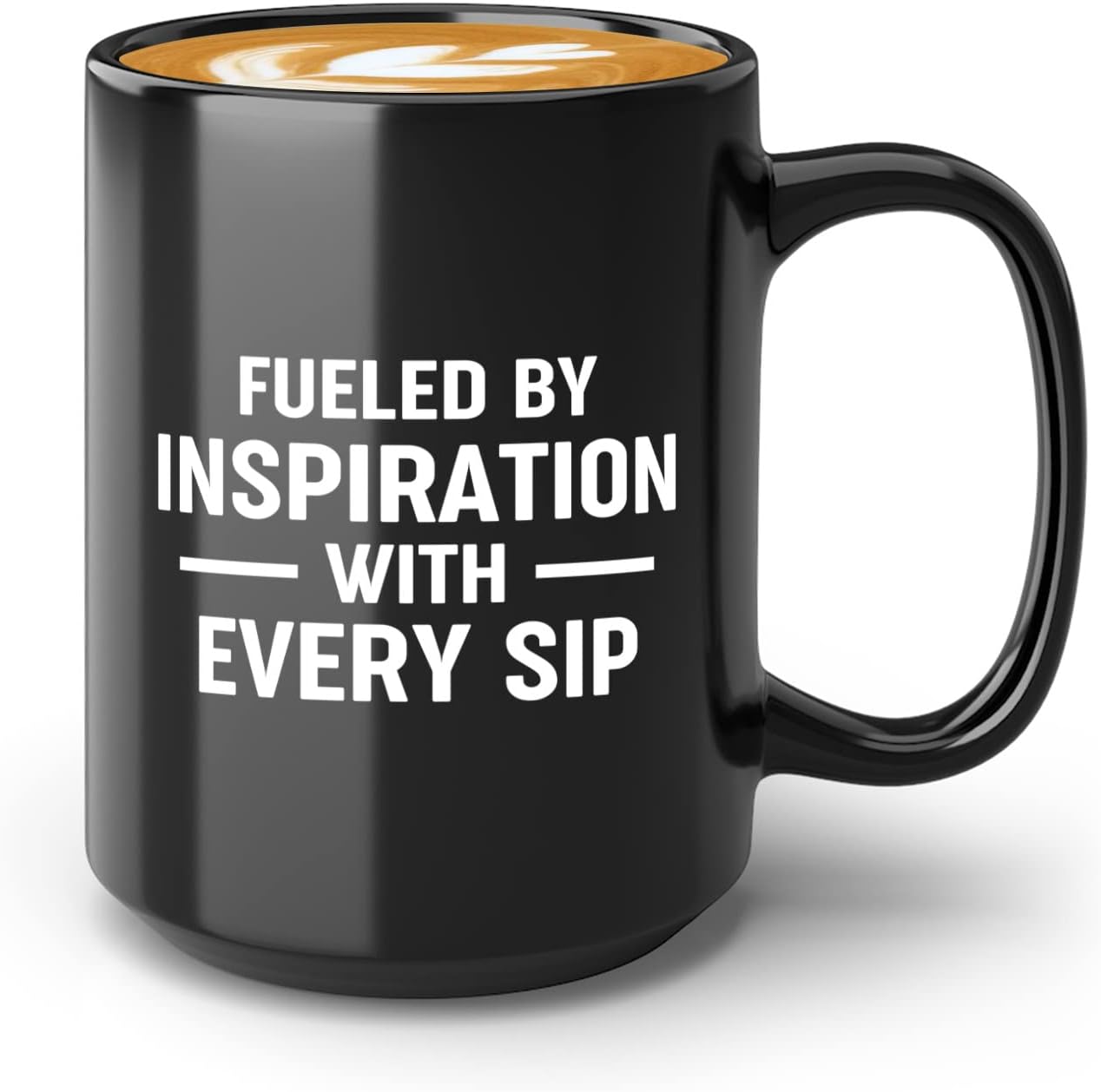 Journalist Coffee Mug 15oz Black -Fueled by Inspiration - Reading Lover Book Club Gift Author Appreciation Writer Journalism Novelist Scriptwriter