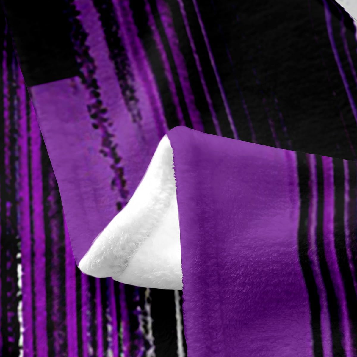 Feelyou Purple Grey Black Blanket Twin 60"x80" Abstract Stripes Plush Throw Blanket, for Kids Boys Girls Decor Stripe Line Flannel Fleece Blanket Microfiber Modern Art