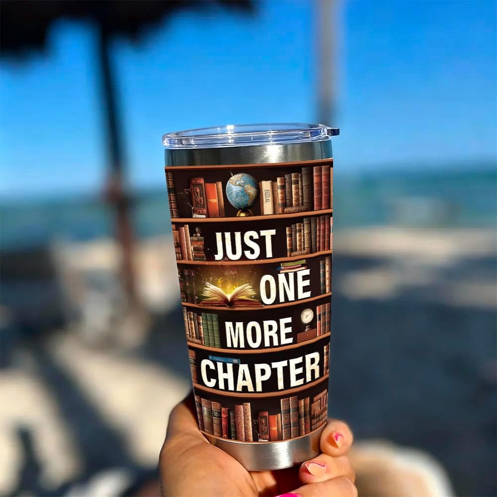 Book Lovers Gifts for Women Librarian Book Lovers Reader - Just One More Chapter Reading Club Gifts, Bookish Gift for Readers, Reading Accessories Present for Christmas Birthday White Elephant
