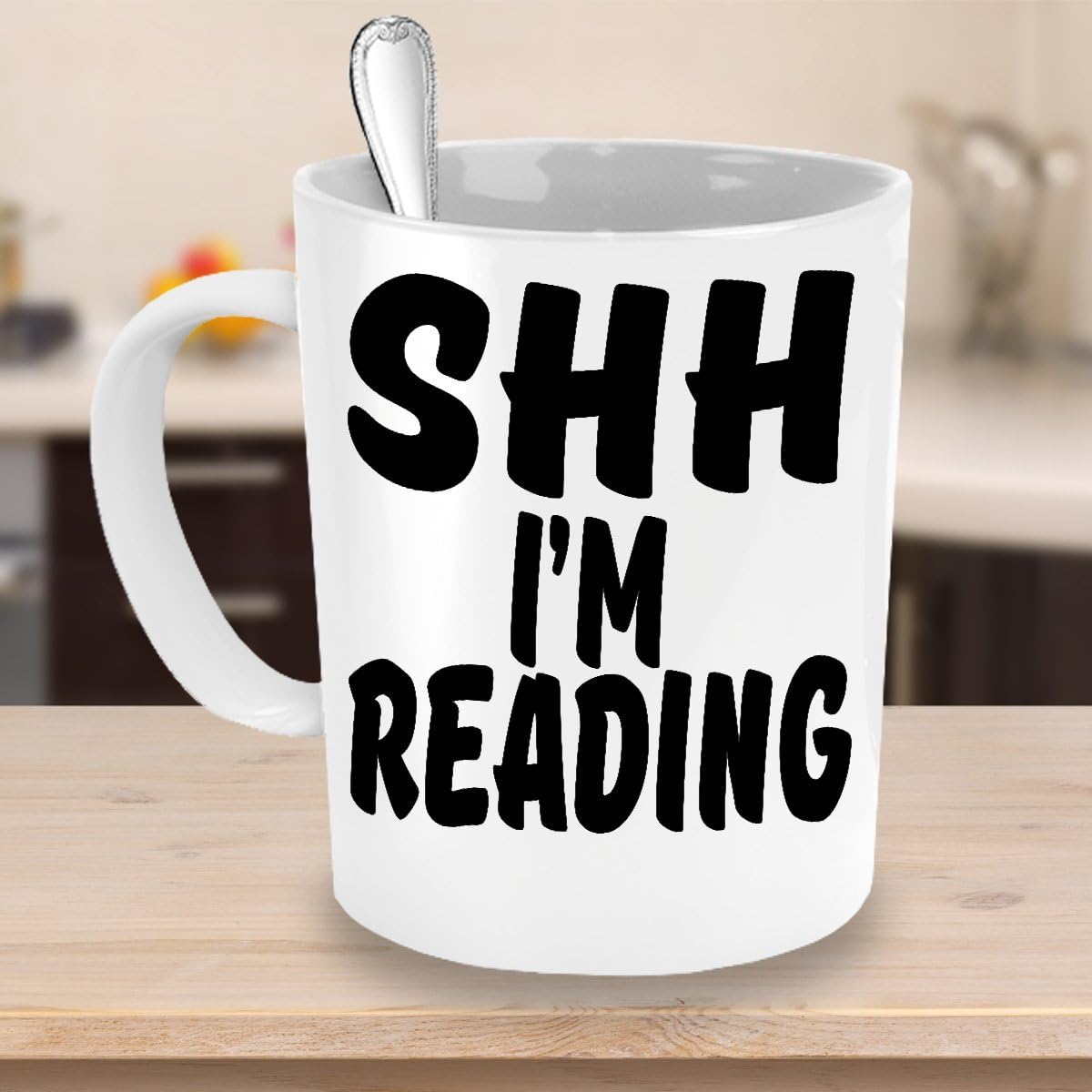 SHH I'M READING MUG ~ Book lover -I love hot girls - Book lover gift -reading quote - funny love to read - mug if you can read this - librarian gifts White coffee Tea Cup 11 Oz