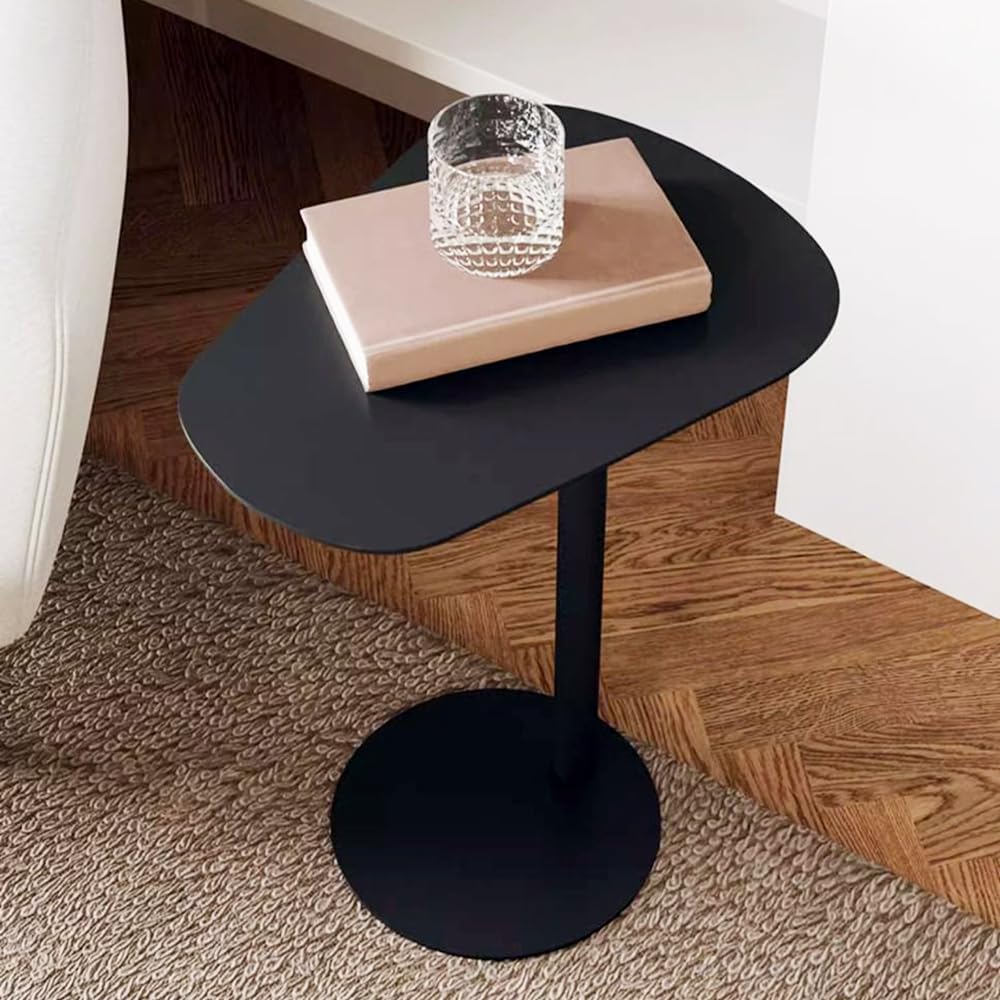 C Shaped Side Table End Coffee Tables, Aesthetics Minimalist Accent Tables, Multifunction Oval Metal Side Tables for Living Room Bedroom Sofa Balcony Couch Patio Yard Garden Indoor & Outdoor