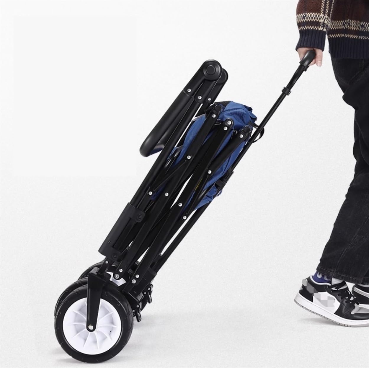 Portable Camping Cart,Heavy Duty Folding Wagon with 4 Wheels for Camping Beach and Fishing Outdoor Garden Cart and Shopping Trolley with Pull Handle for Festivals and Events