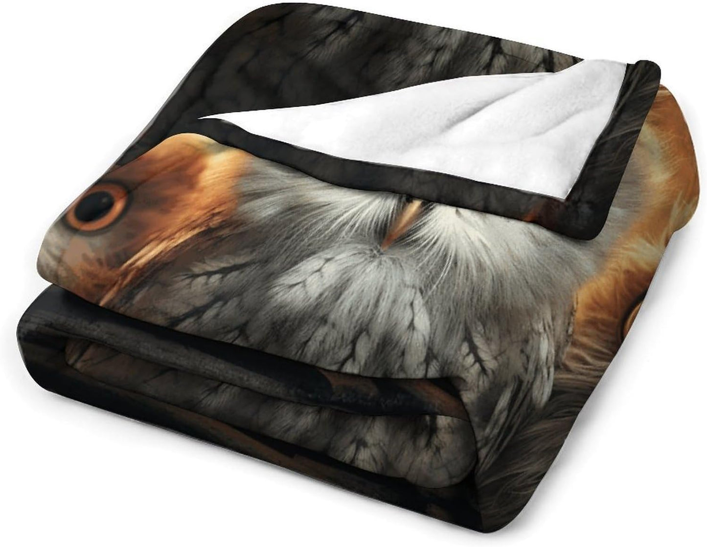 Cute Owl Blanket Chunky Fluffy Fuzzy Bed Blankets Cozy Soft Warm Winter Blankets Anti-Pilling Flannel Throw Blanket for Couch Living Room Bedroom Multiple Size