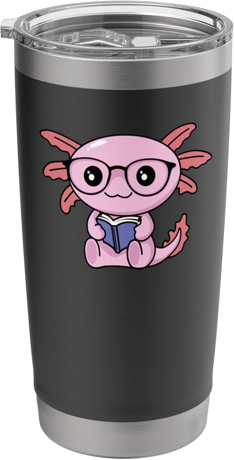 Aquatic Creature Reading A Book Kawaii Cute Funny Stainless Steel Insulated Tumbler