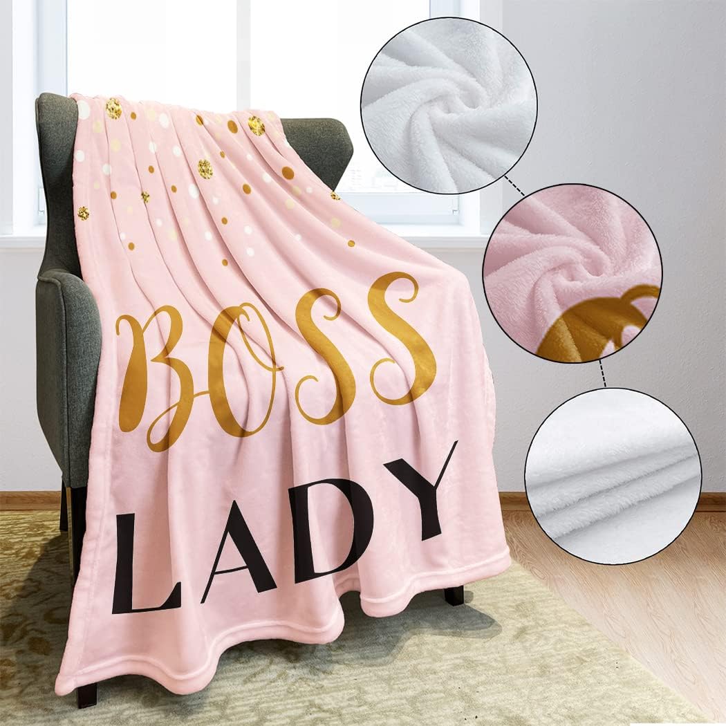 Soft Warm Fleece Throw Blanket for Couch Sofa and Bed Boss Lady Pink 60"X80"