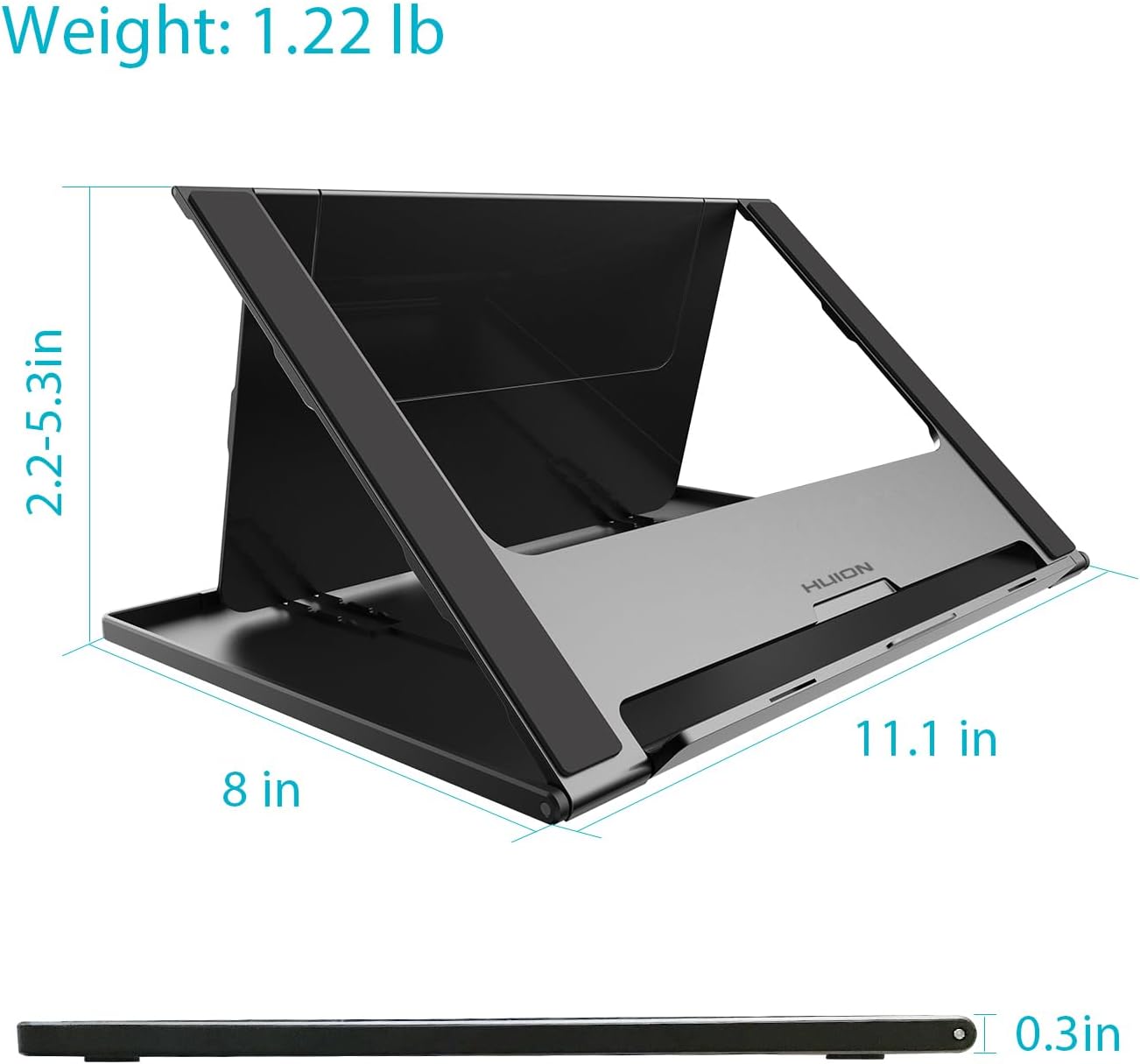 HUION ST200 Adjustable Drawing Tablet Stand Laptop Stand for 10-16inch Laptop, Tablet, Drawing Monitor