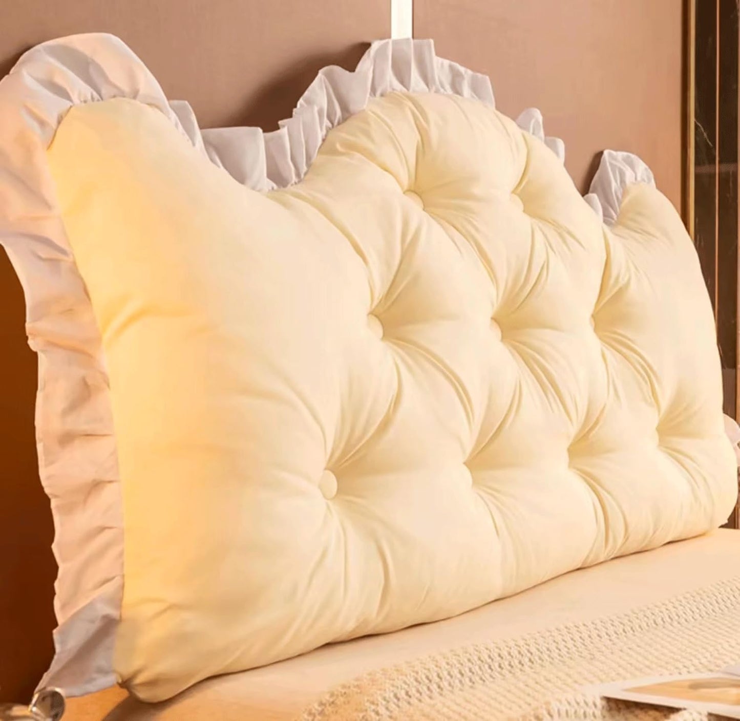 Headboard Pillow Large Bolster Pillows Backrest Support Sitting Up Reading Pillow in Bed Upholstered Headboard Pads(Size:79"/200cm,Color:Yellow)