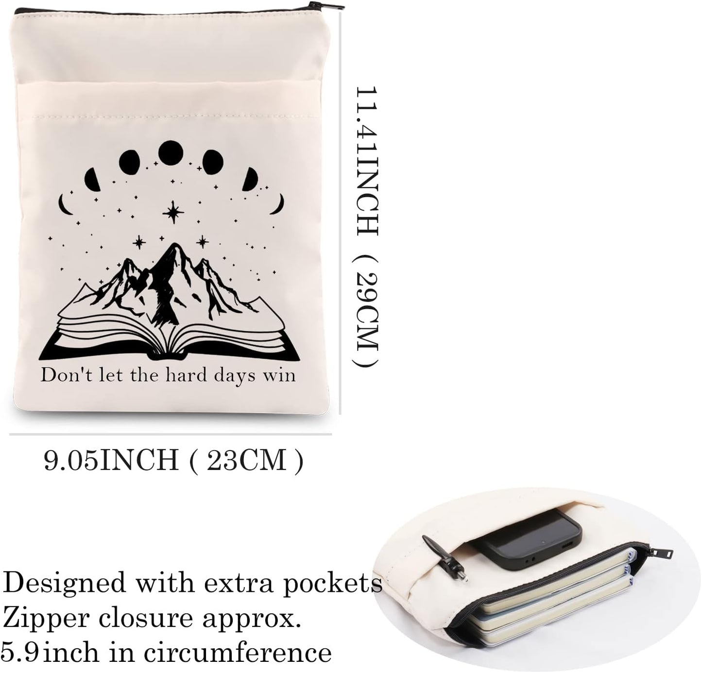 MAOFAED Book Inspired Gift Bookish Gift Book Lover Gift Zipper Book Protector