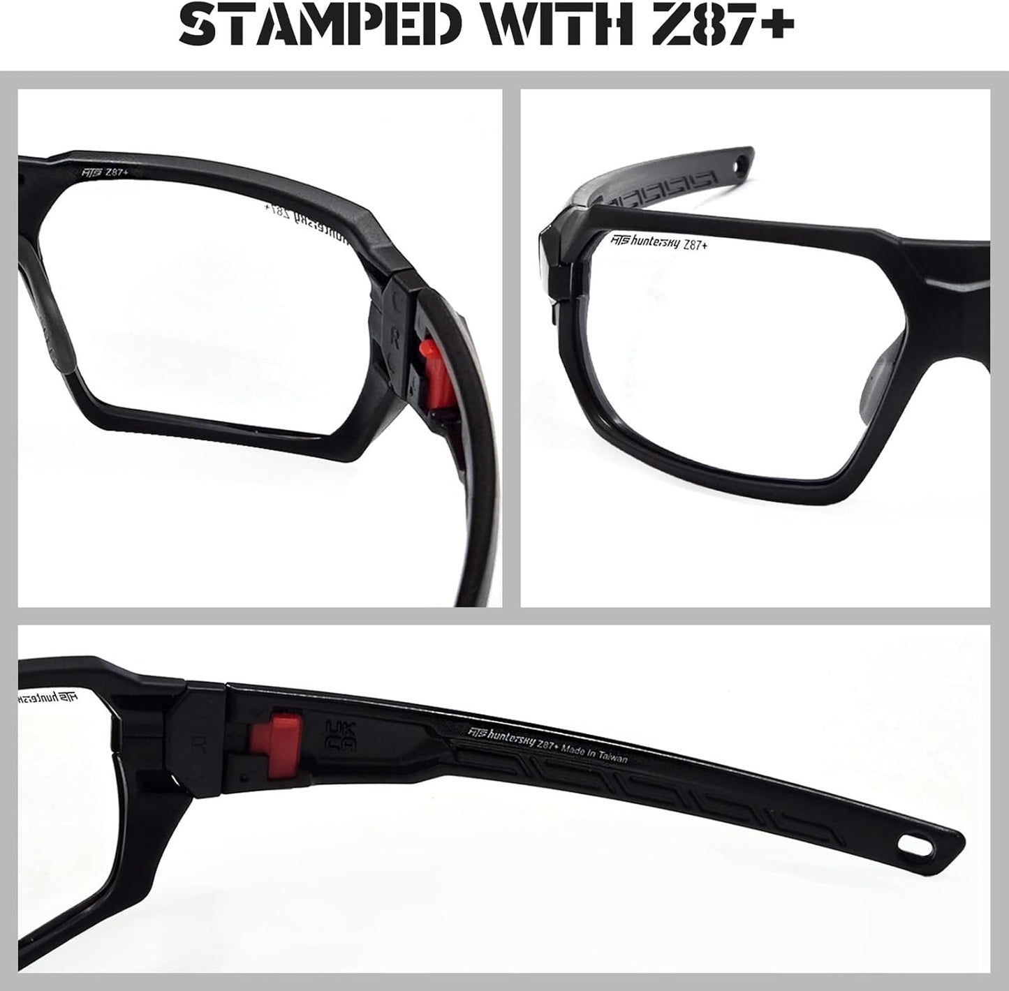 HTS HUNTERSKY Ballistic Tactical ANSI Z87.1+ Impact Protection Anti Fog Shooting Glasses Military Grade Airsoft Range
